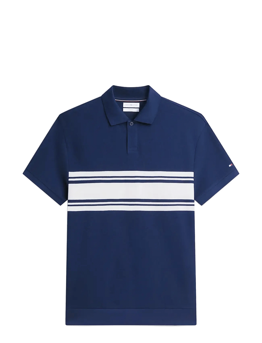 Tommy Hilfiger - PLACED BRETON CLASSIC FIT POLO - lühikeste varrukatega polod - carbon navy - 1