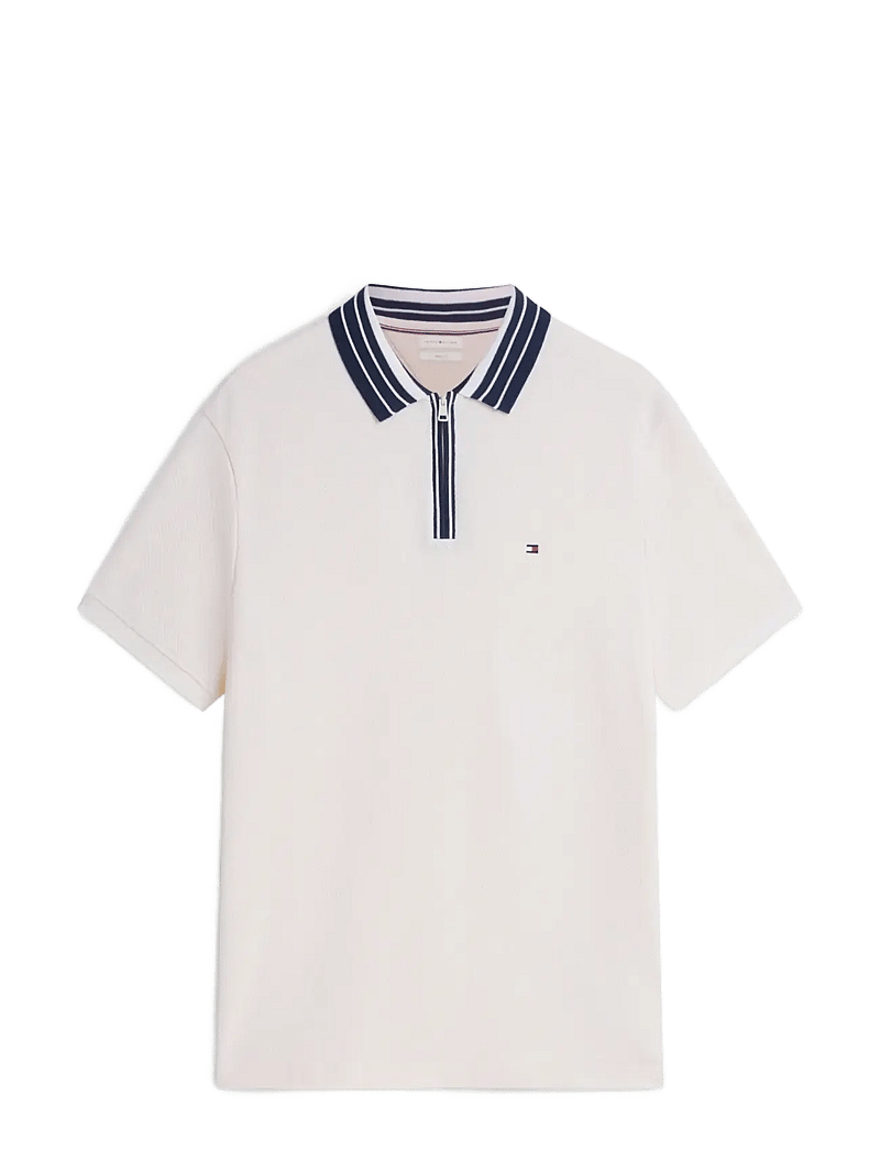 Tommy Hilfiger - ZIP PLACKET CLASSIC - knitted polos - ivory petal - 1