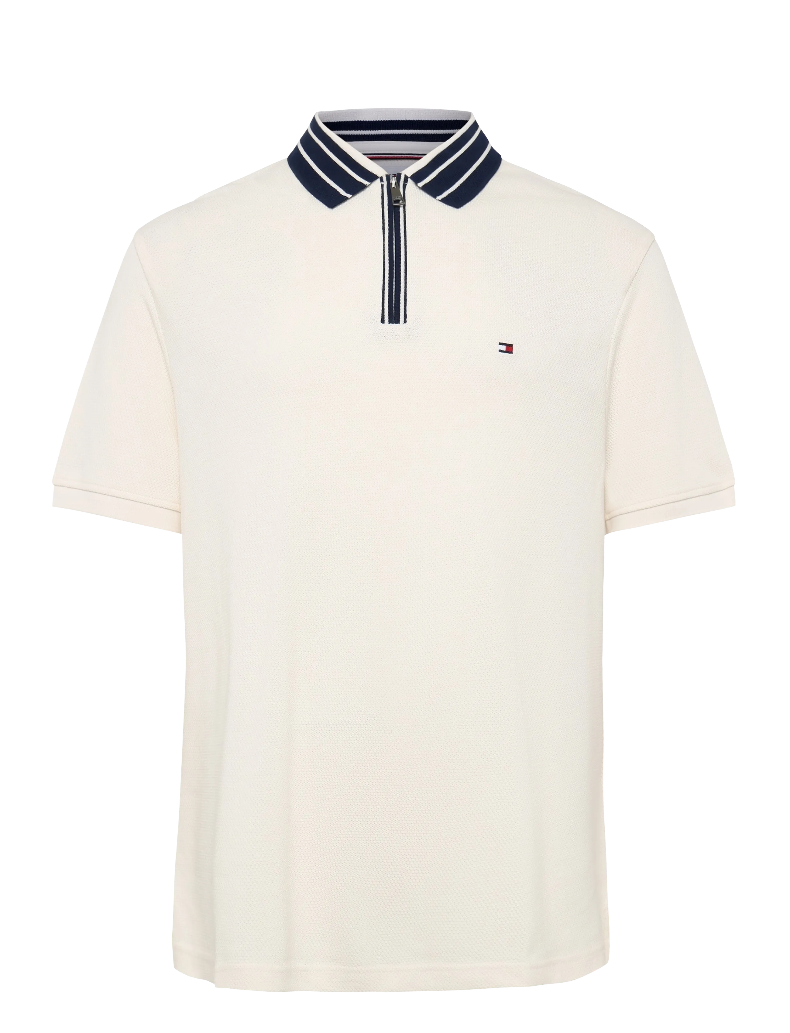 Tommy Hilfiger - ZIP PLACKET CLASSIC - langärmlige strick-polohemden - ivory petal - 1