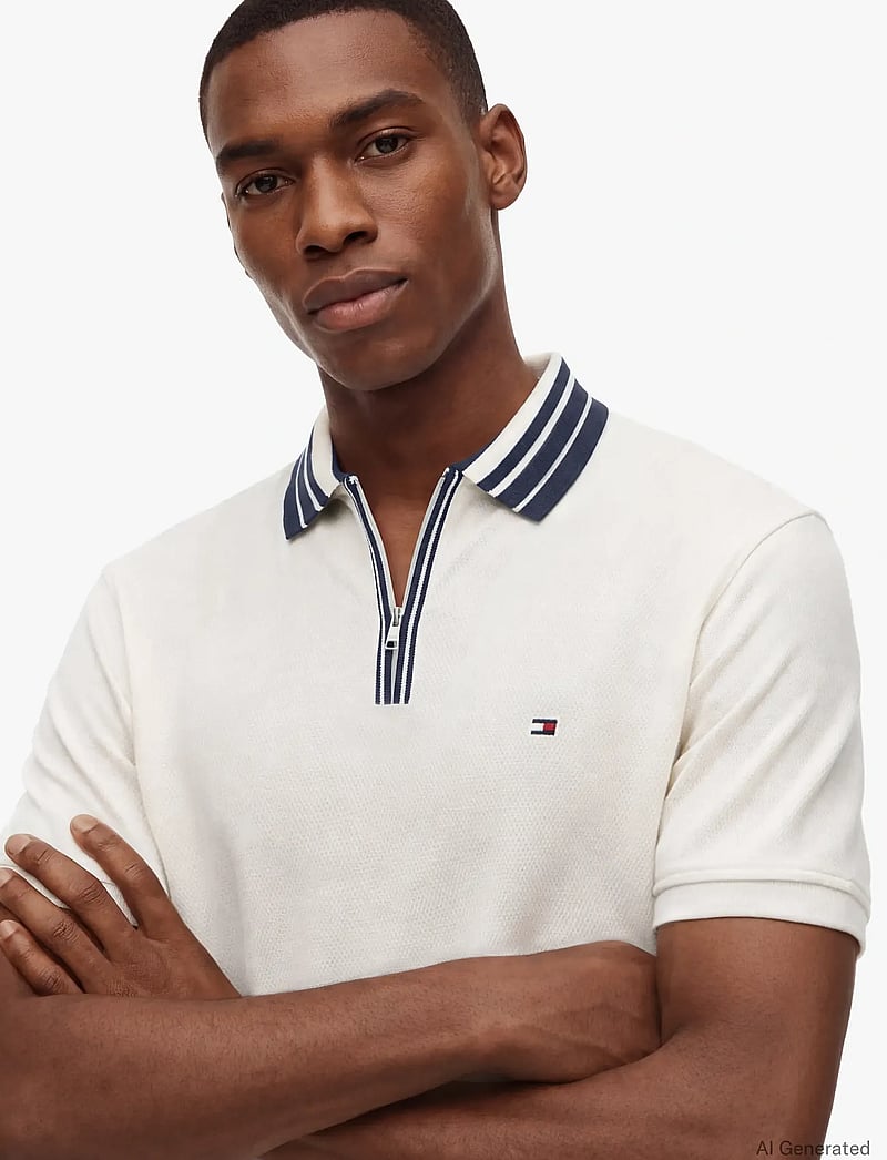 Tommy Hilfiger - ZIP PLACKET CLASSIC - knitted polos - ivory petal - 4