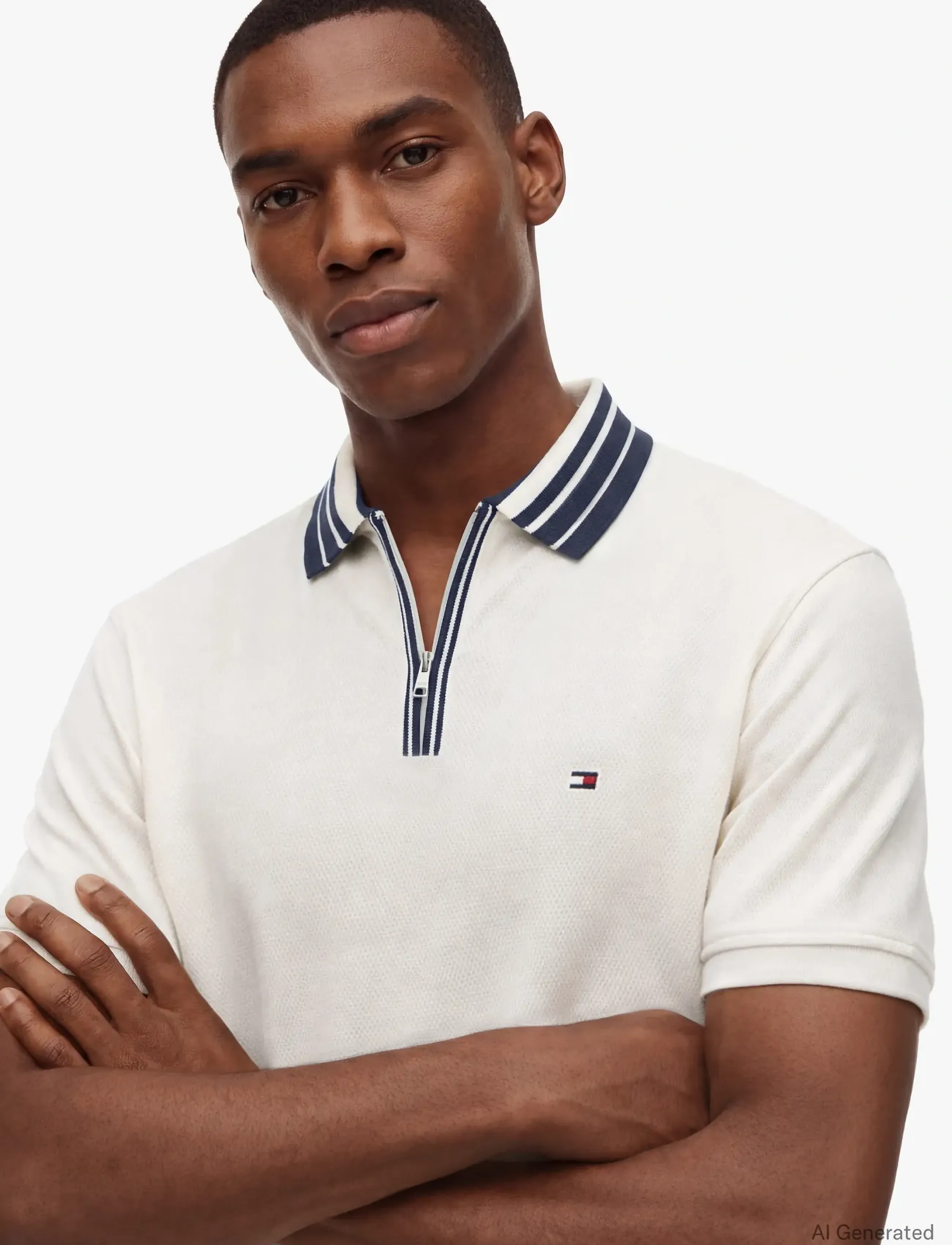 Tommy Hilfiger - ZIP PLACKET CLASSIC - knitted polos - ivory petal - 4