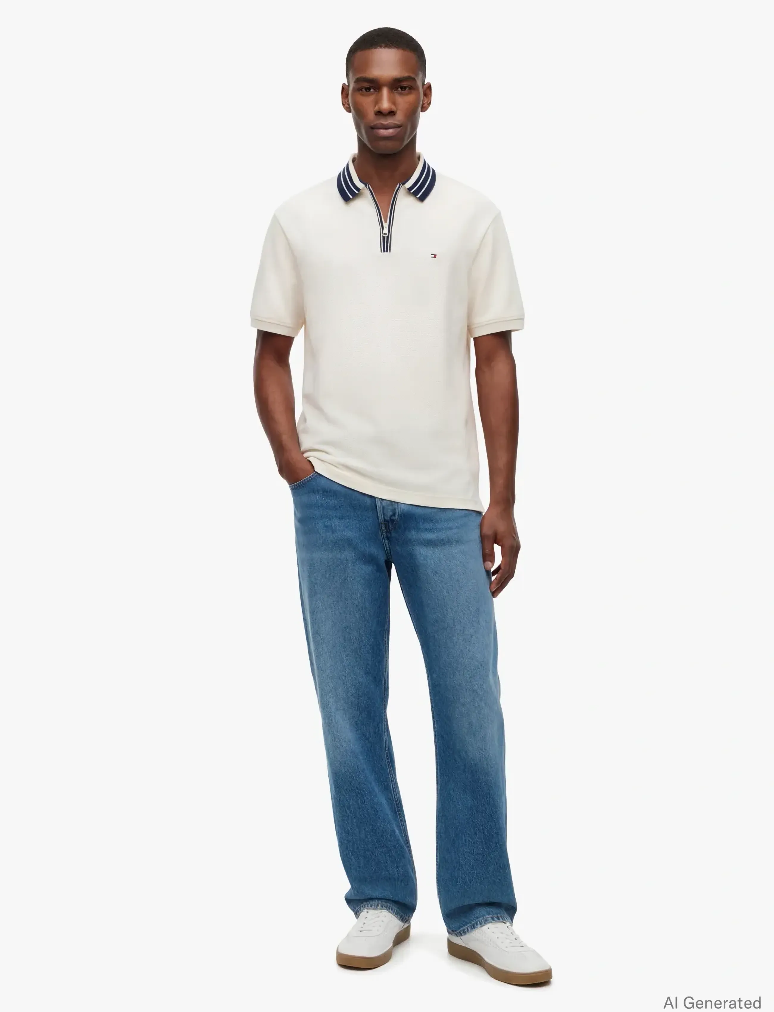 Tommy Hilfiger - ZIP PLACKET CLASSIC - knitted polos - ivory petal - 5