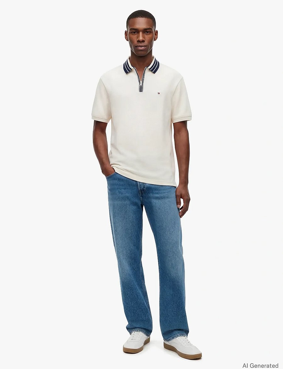 Tommy Hilfiger - ZIP PLACKET CLASSIC - knitted polos - ivory petal - 5