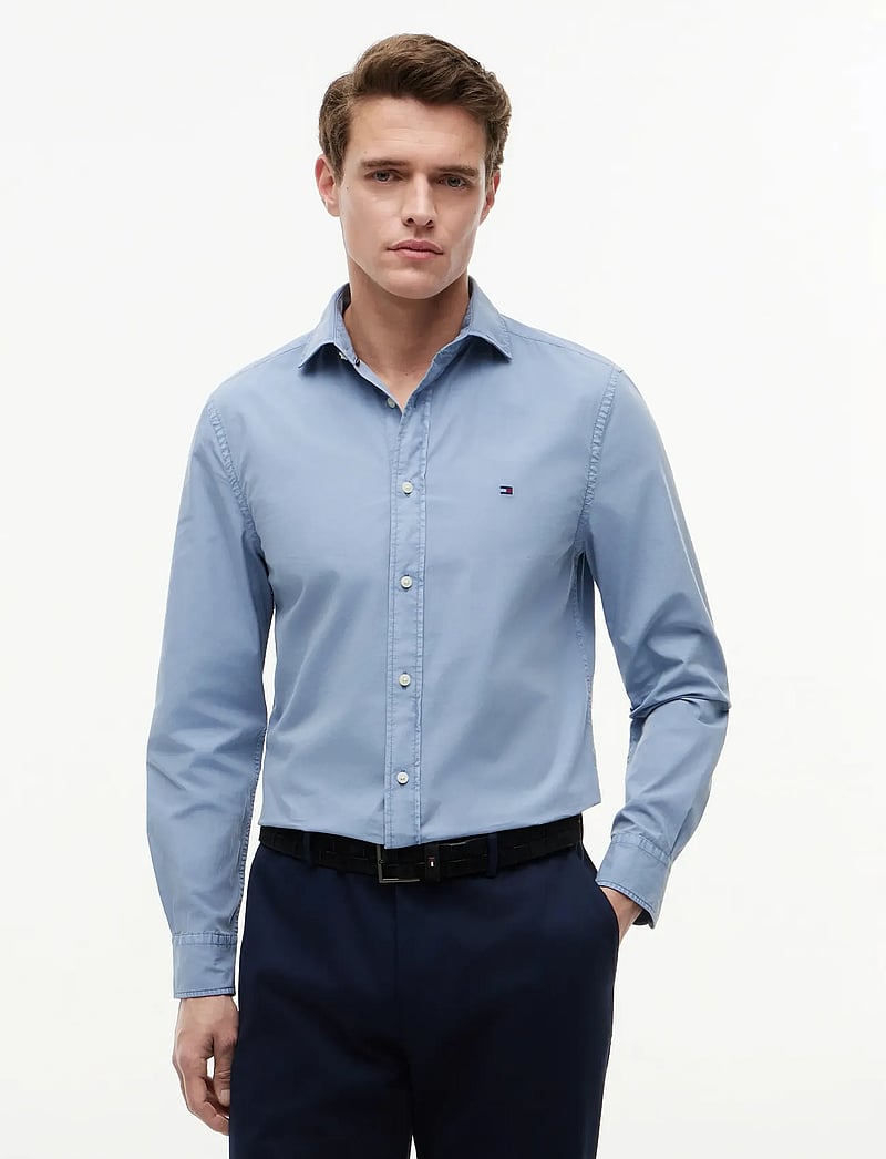 Tommy Hilfiger - GMD POPLIN SEMI SPREAD RF SHT - casual skjorter - brisk blue - 0