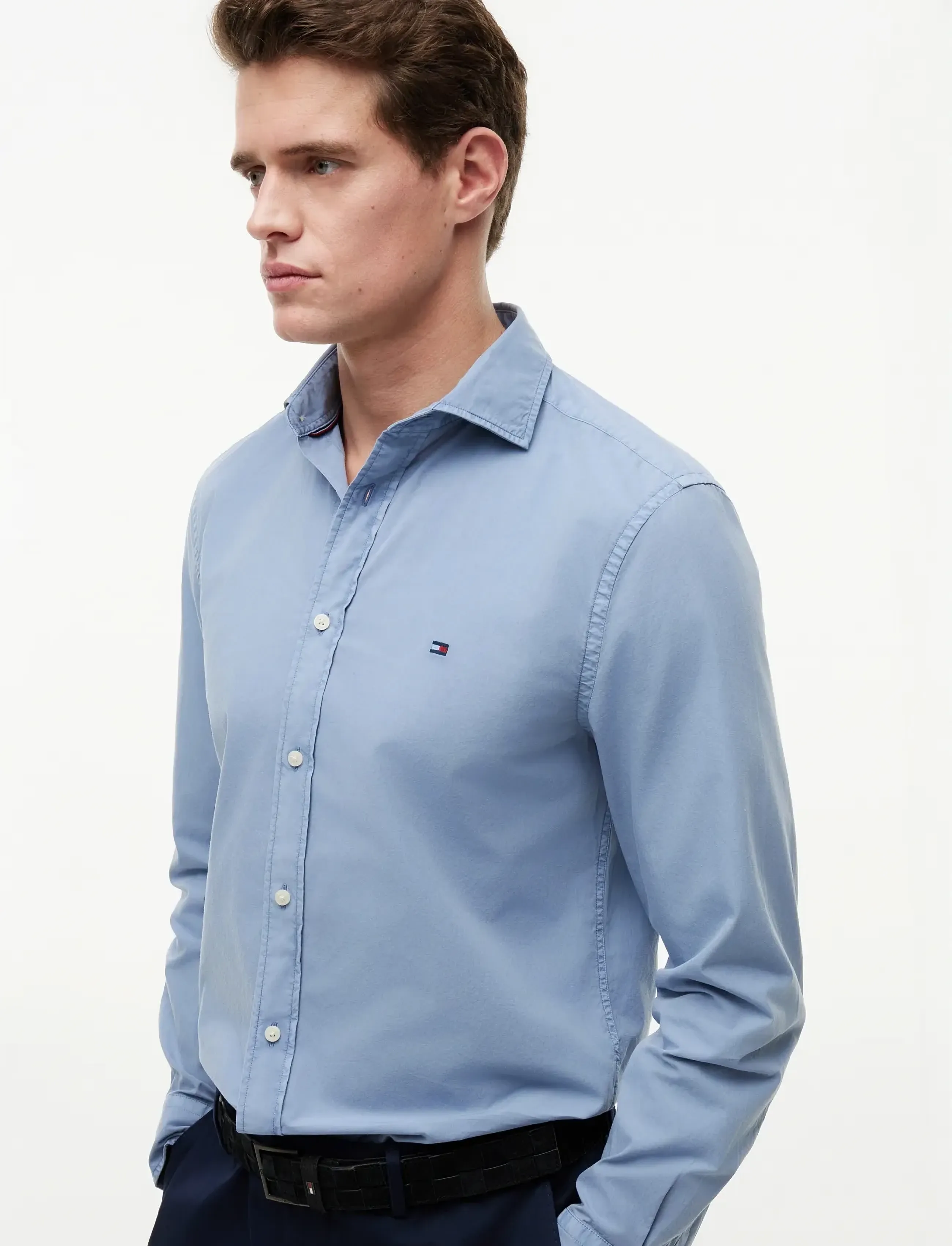 Tommy Hilfiger - GMD POPLIN SEMI SPREAD RF SHT - casual skjortor - brisk blue - 3