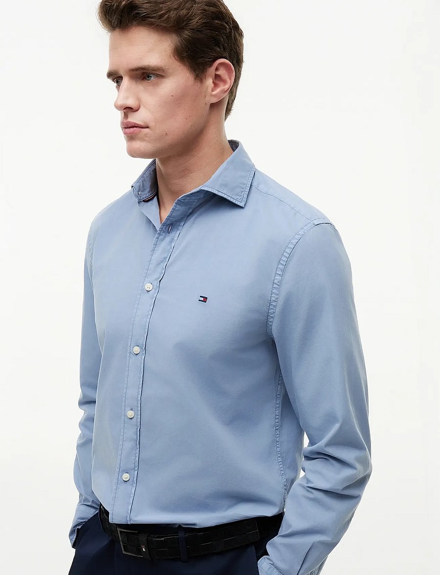 Tommy Hilfiger - GMD POPLIN SEMI SPREAD RF SHT - casual skjortor - brisk blue - 3