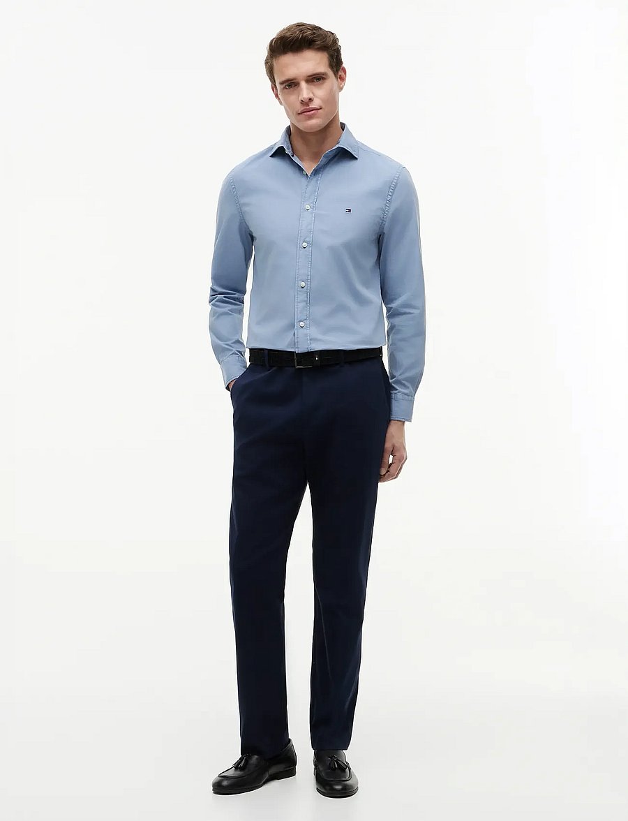 Tommy Hilfiger - GMD POPLIN SEMI SPREAD RF SHT - casual skjortor - brisk blue - 4