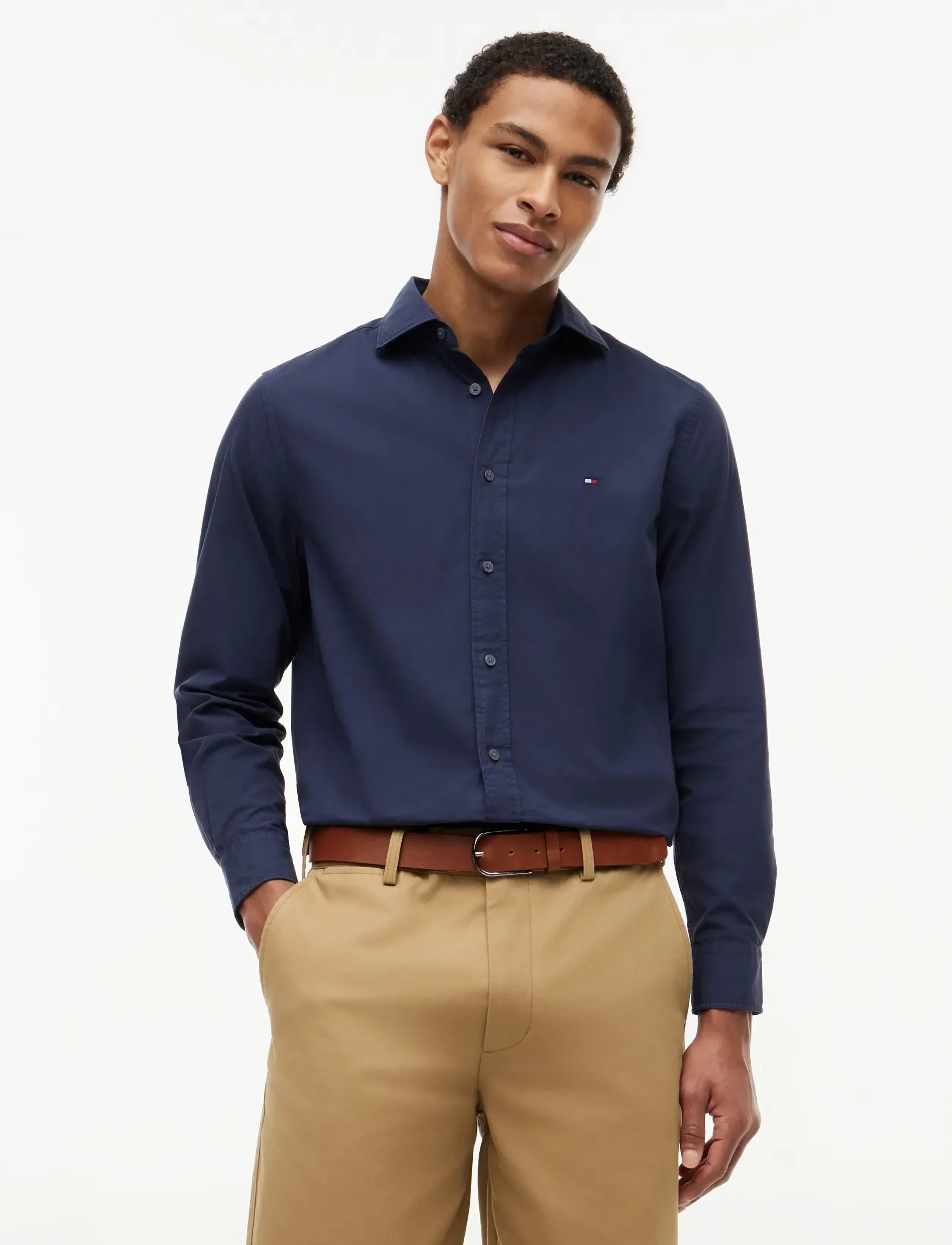 Tommy Hilfiger GMD POPLIN SEMI SPREAD RF SHT - Nach Stil kaufen - CARBON NAVY / navy