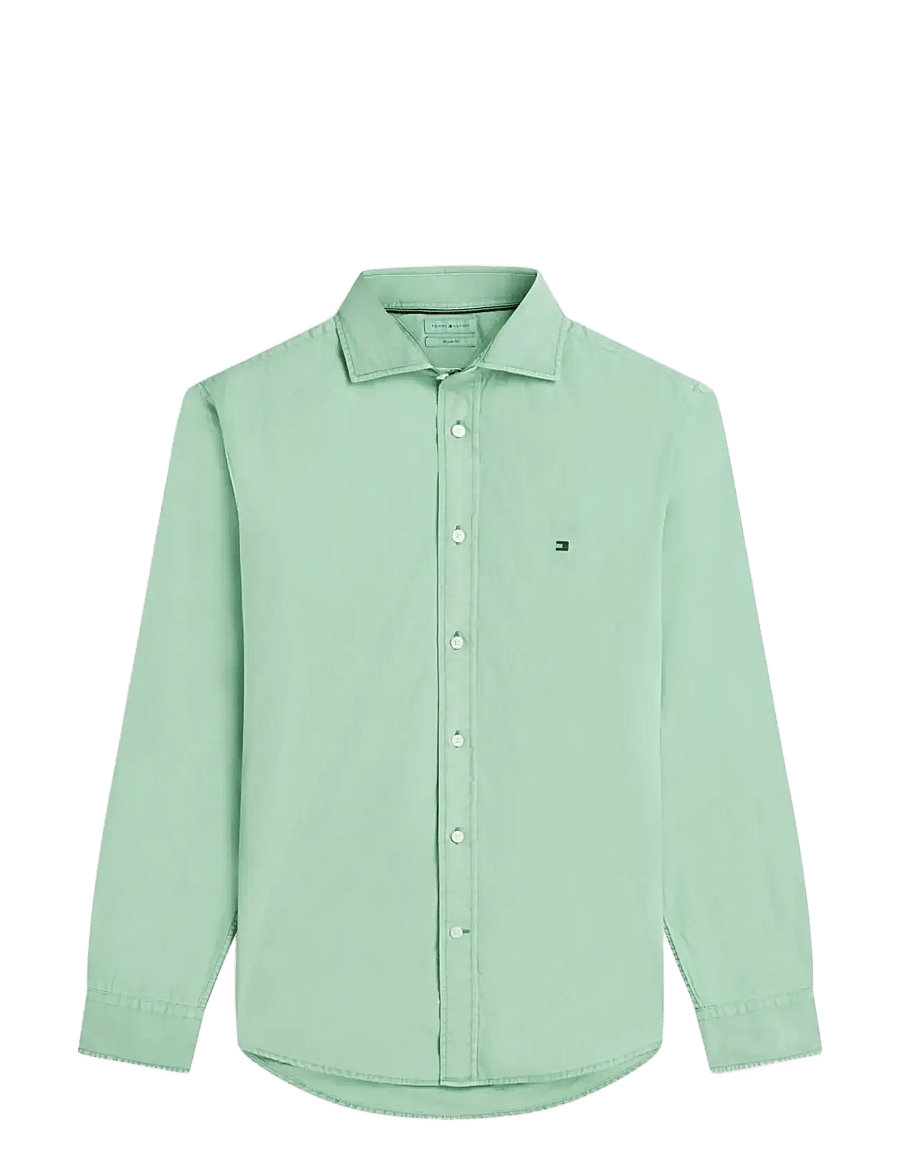 Tommy Hilfiger - GMD POPLIN SEMI SPREAD RF SHT - casual skjortor - cut grass - 1