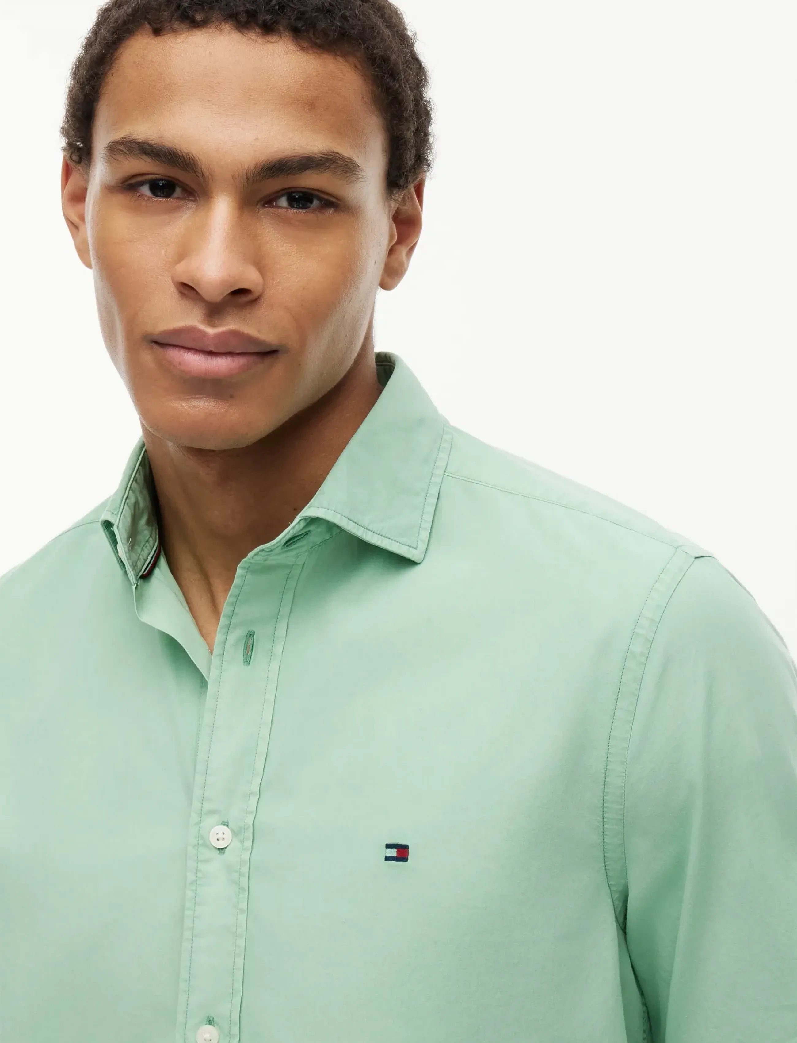 Tommy Hilfiger - GMD POPLIN SEMI SPREAD RF SHT - casual skjortor - cut grass - 3