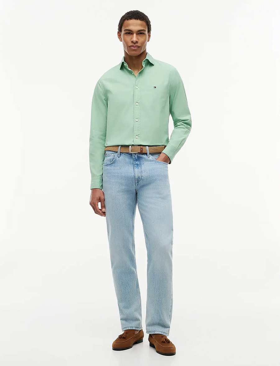 Tommy Hilfiger - GMD POPLIN SEMI SPREAD RF SHT - casual skjortor - cut grass - 4
