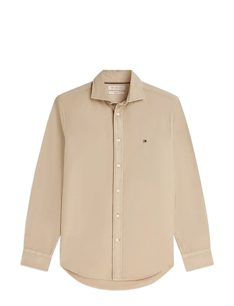 Tommy Hilfiger - GMD POPLIN SEMI SPREAD RF SHT - casual skjorter - sandalwood - 1