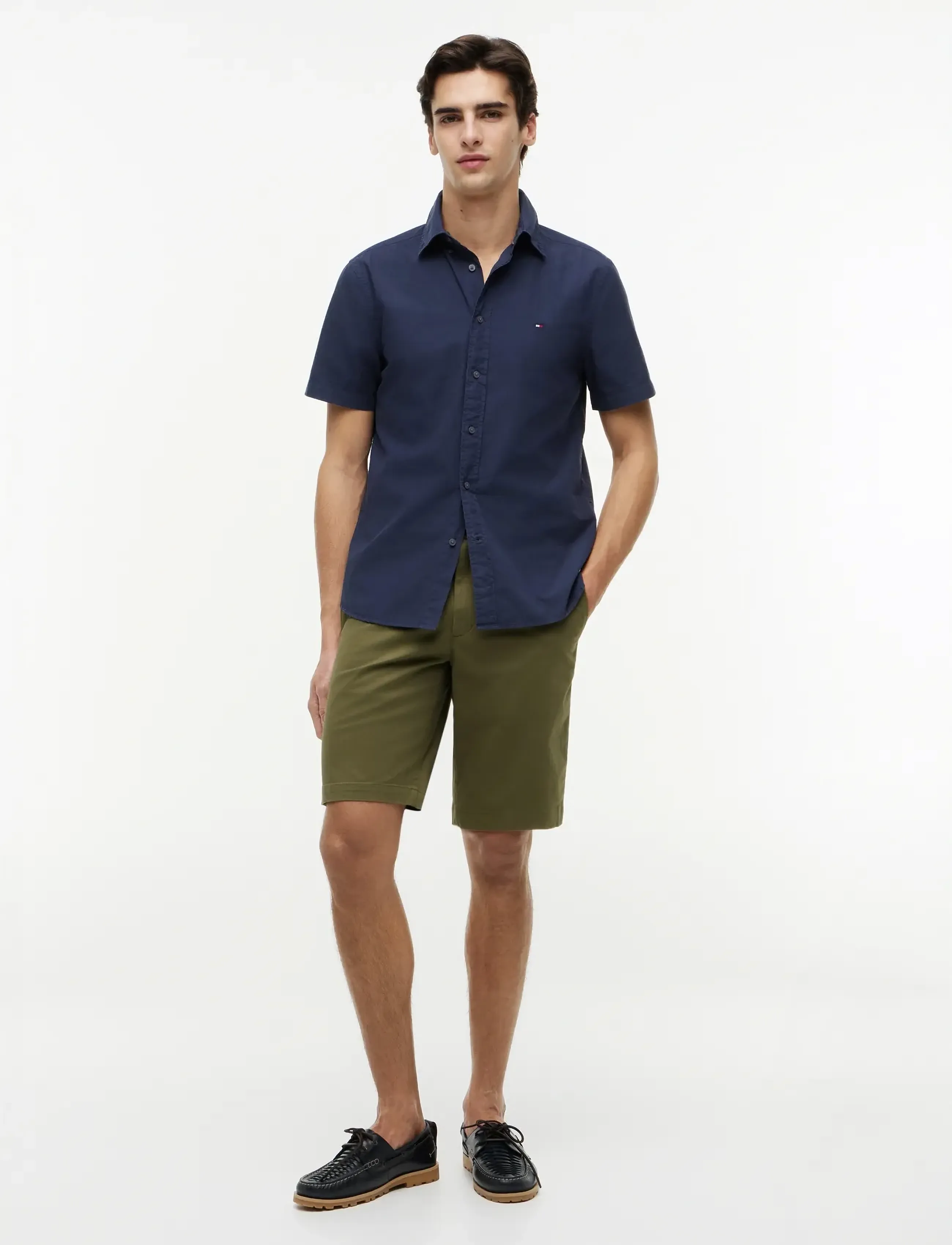 Tommy Hilfiger - GMD POPLIN BTD S/S SHIRT - lühikeste varrukatega särgid - carbon navy - 4