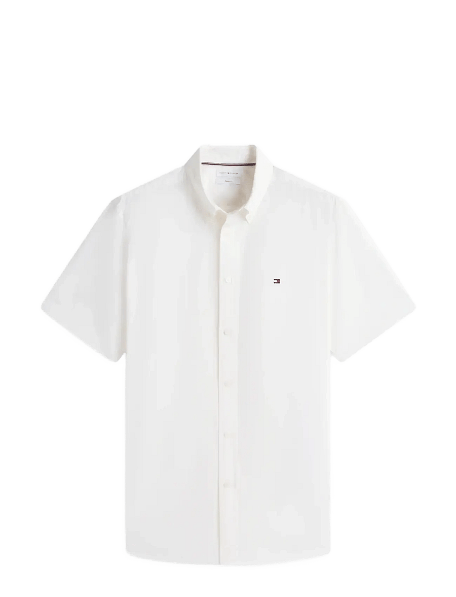 Tommy Hilfiger - GMD POPLIN BTD S/S SHIRT - kurzarmhemden - white - 1