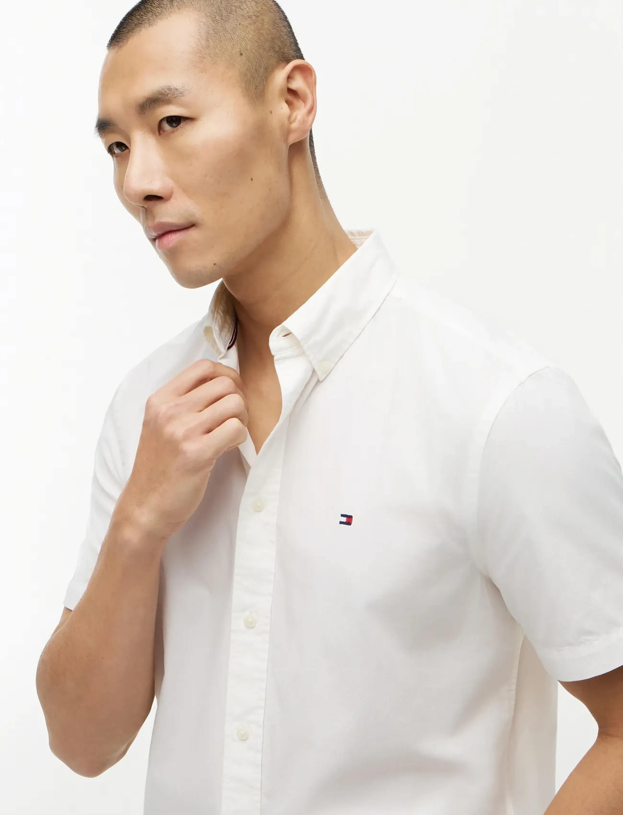Tommy Hilfiger - GMD POPLIN BTD S/S SHIRT - kurzarmhemden - white - 3