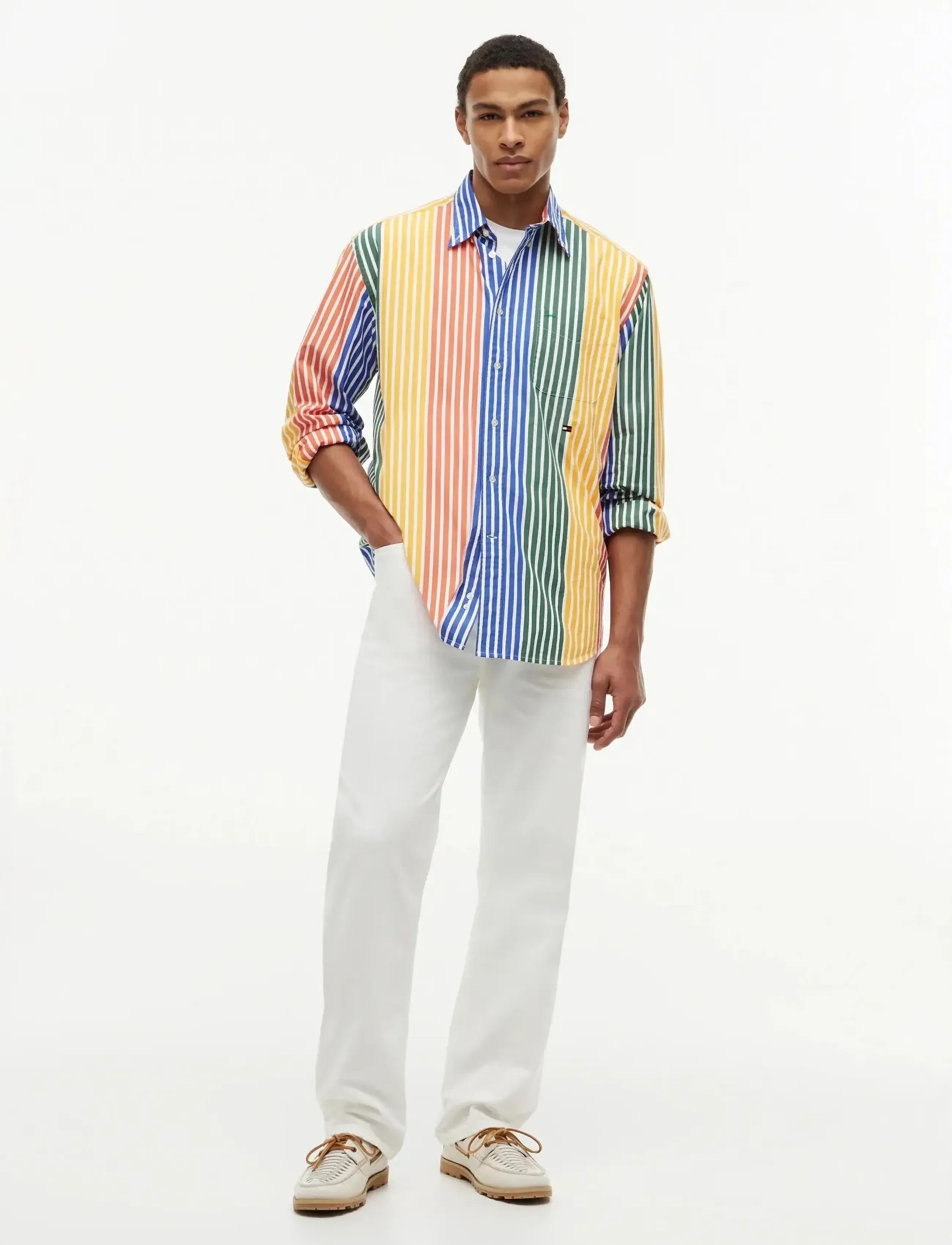 Tommy Hilfiger - PREP ICON STRIPE RLX SHIRT - striped shirts - brilliant orange   stripe - 4