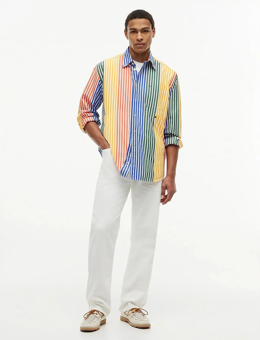 Tommy Hilfiger - PREP ICON STRIPE RLX SHIRT - striped shirts - brilliant orange stripe - 4