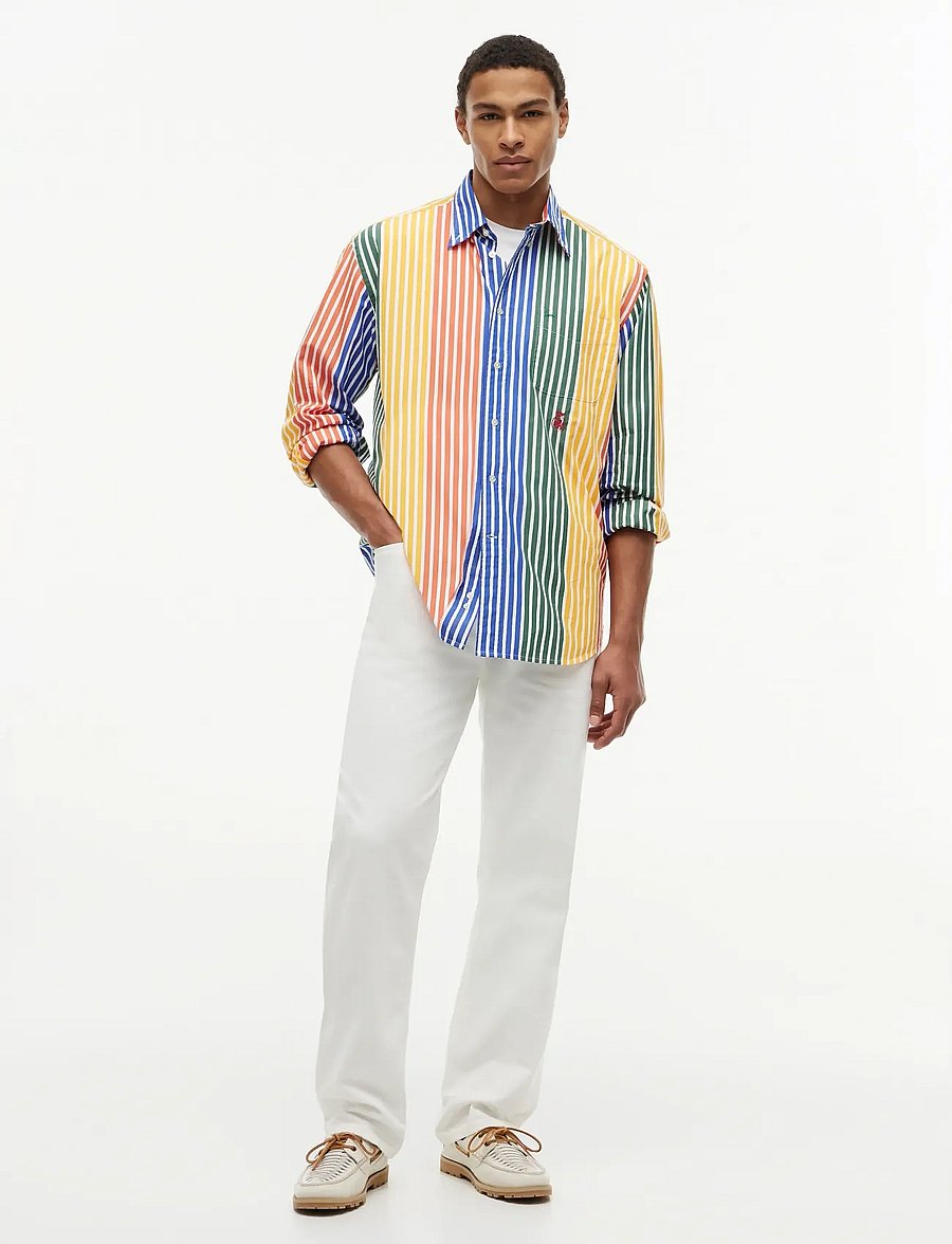 Tommy Hilfiger - PREP ICON STRIPE RLX SHIRT - randiga skjortor - brilliant orange stripe - 4