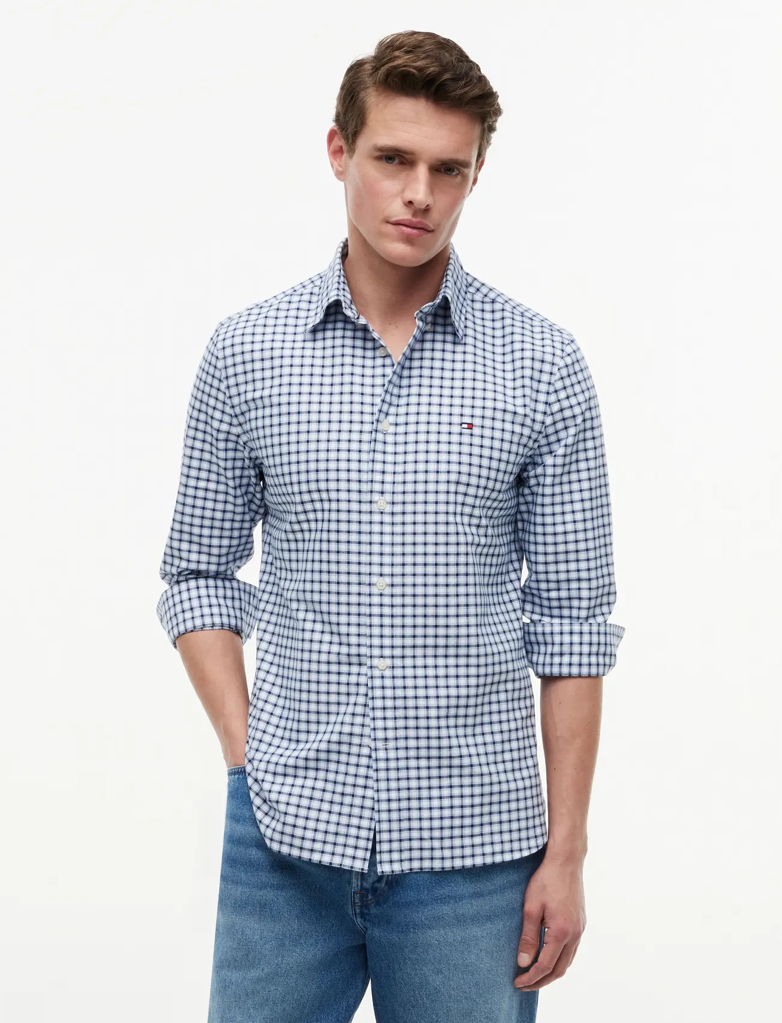 Tommy Hilfiger - HERITAGE OXFORD SMALL CHECK SHT - blue spell   check - 0