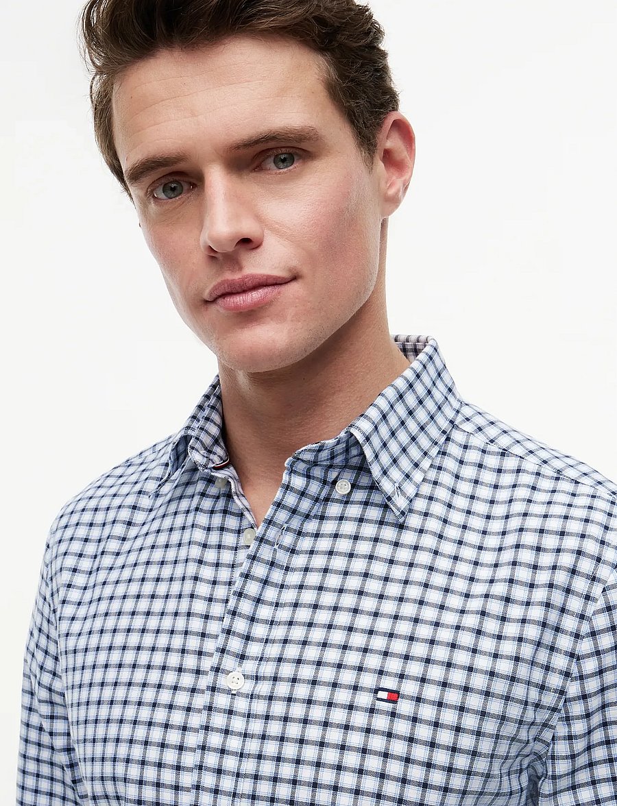 Tommy Hilfiger - HERITAGE OXFORD SMALL CHECK SHT - oxfordi särgid - blue spell check - 3