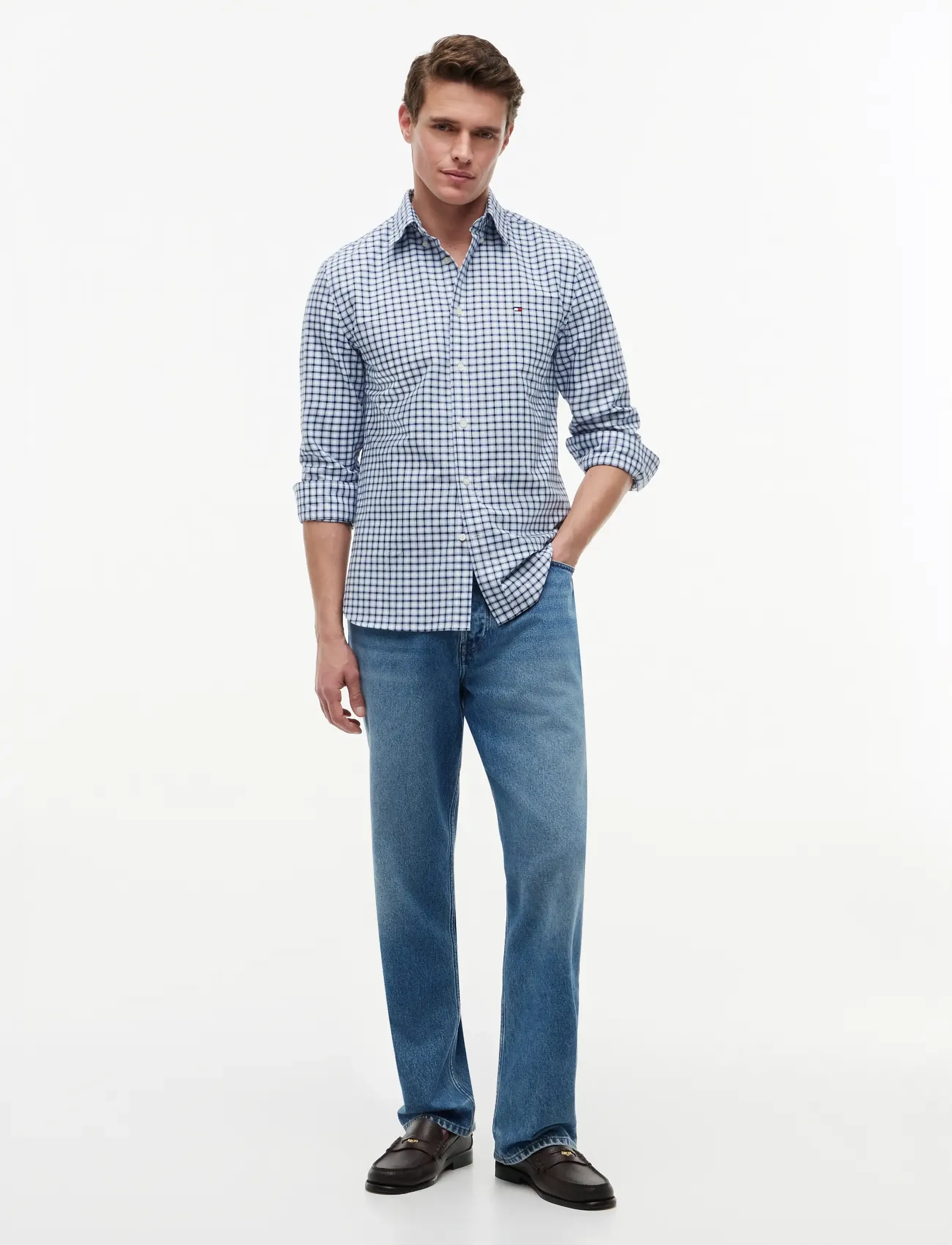 Tommy Hilfiger - HERITAGE OXFORD SMALL CHECK SHT - blue spell   check - 4