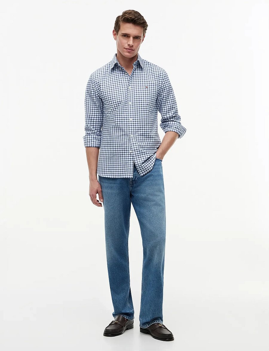 Tommy Hilfiger - HERITAGE OXFORD SMALL CHECK SHT - oxfordi särgid - blue spell check - 4