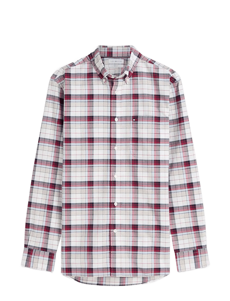 Tommy Hilfiger - HERITAGE OXFORD MEDIUM CHECK - ternede skjorter - white check - 1