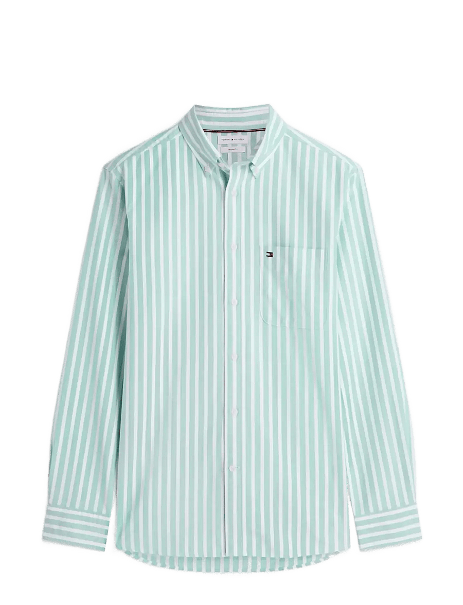 Tommy Hilfiger - HERITAGE OXFORD SEASONAL STP - triibulised särgid - jade wink stripe - 1