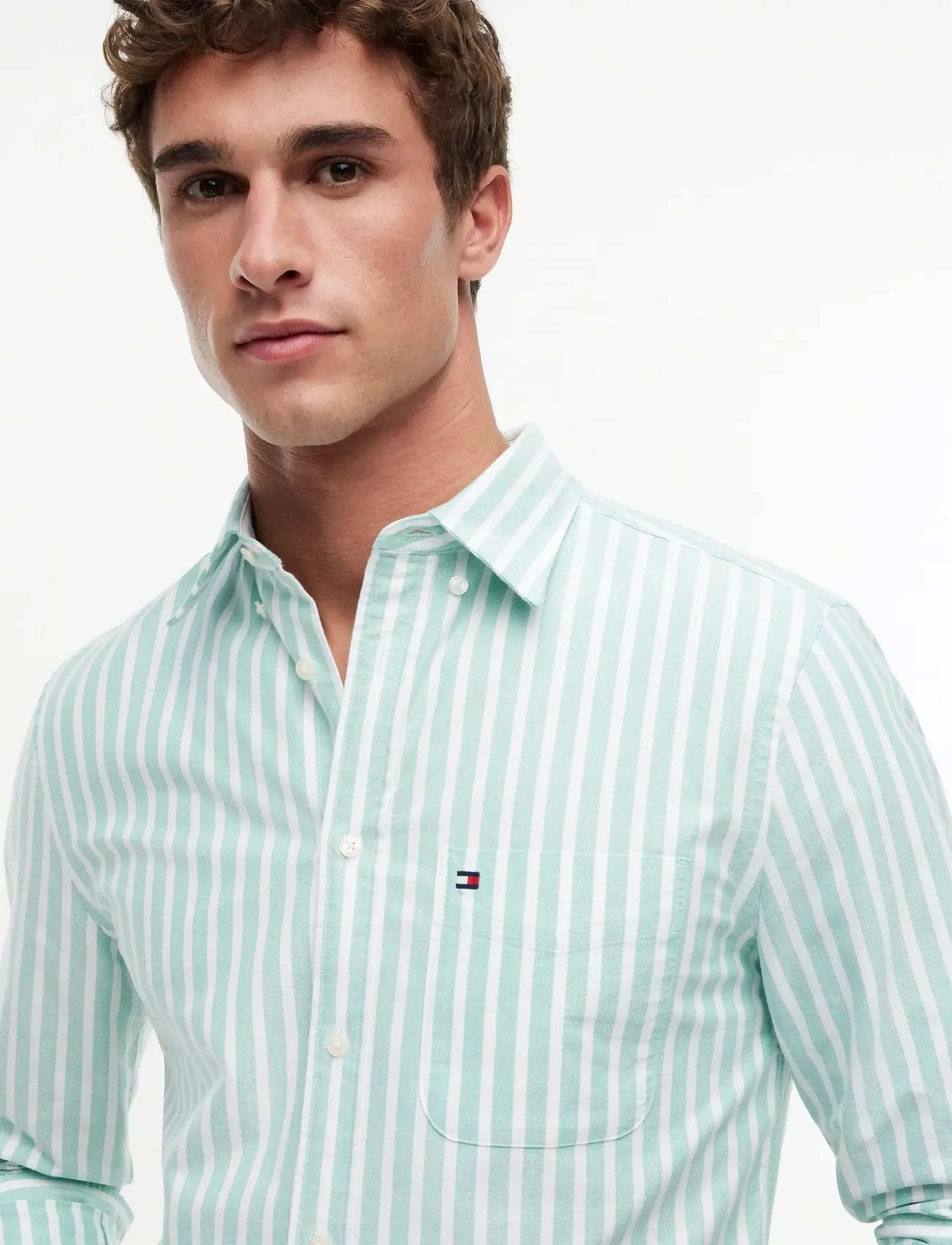 Tommy Hilfiger - HERITAGE OXFORD SEASONAL STP - triibulised särgid - jade wink   stripe - 3