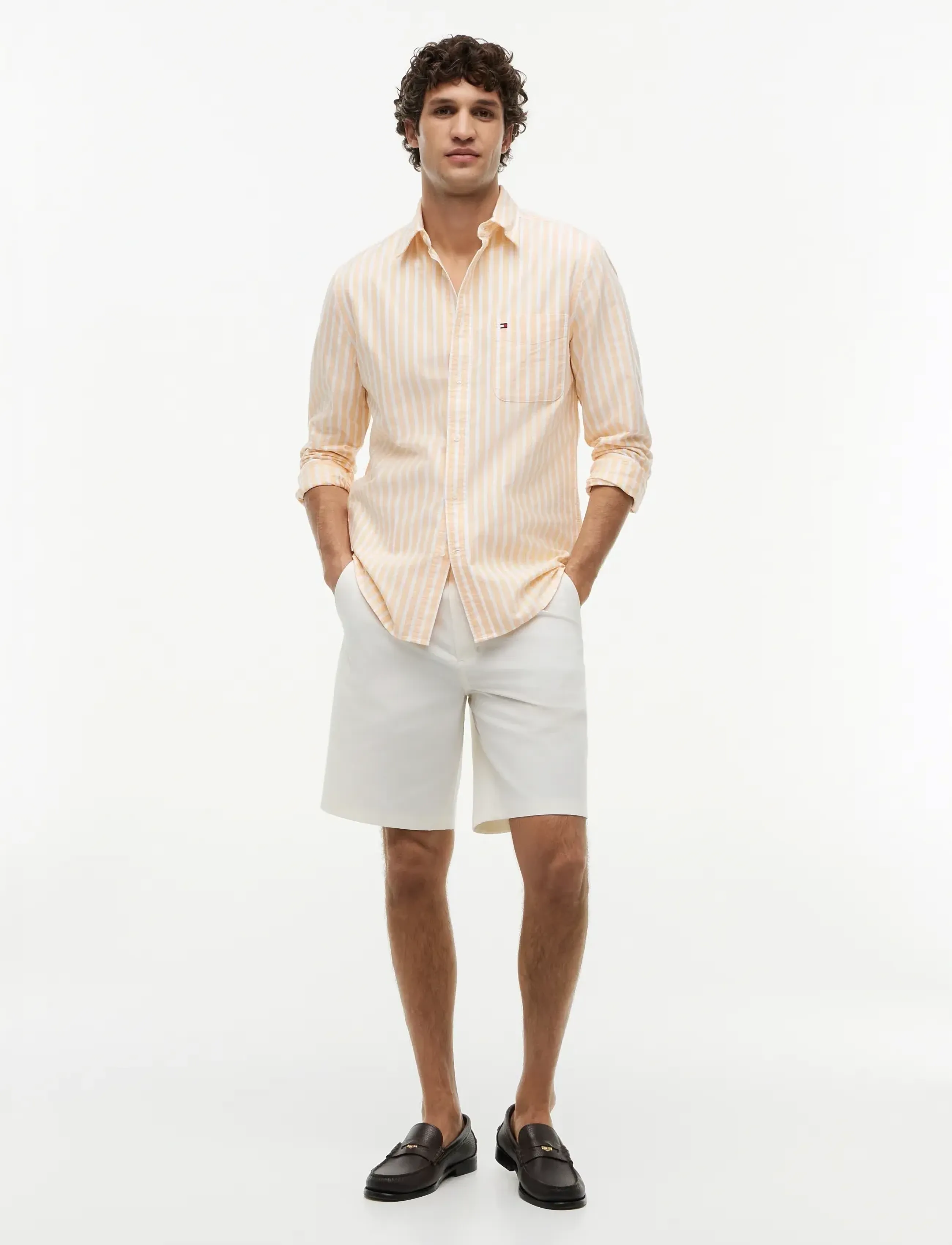 Tommy Hilfiger - HERITAGE OXFORD SEASONAL STP - koszule w paski i prążki - orange flash   stripe - 4