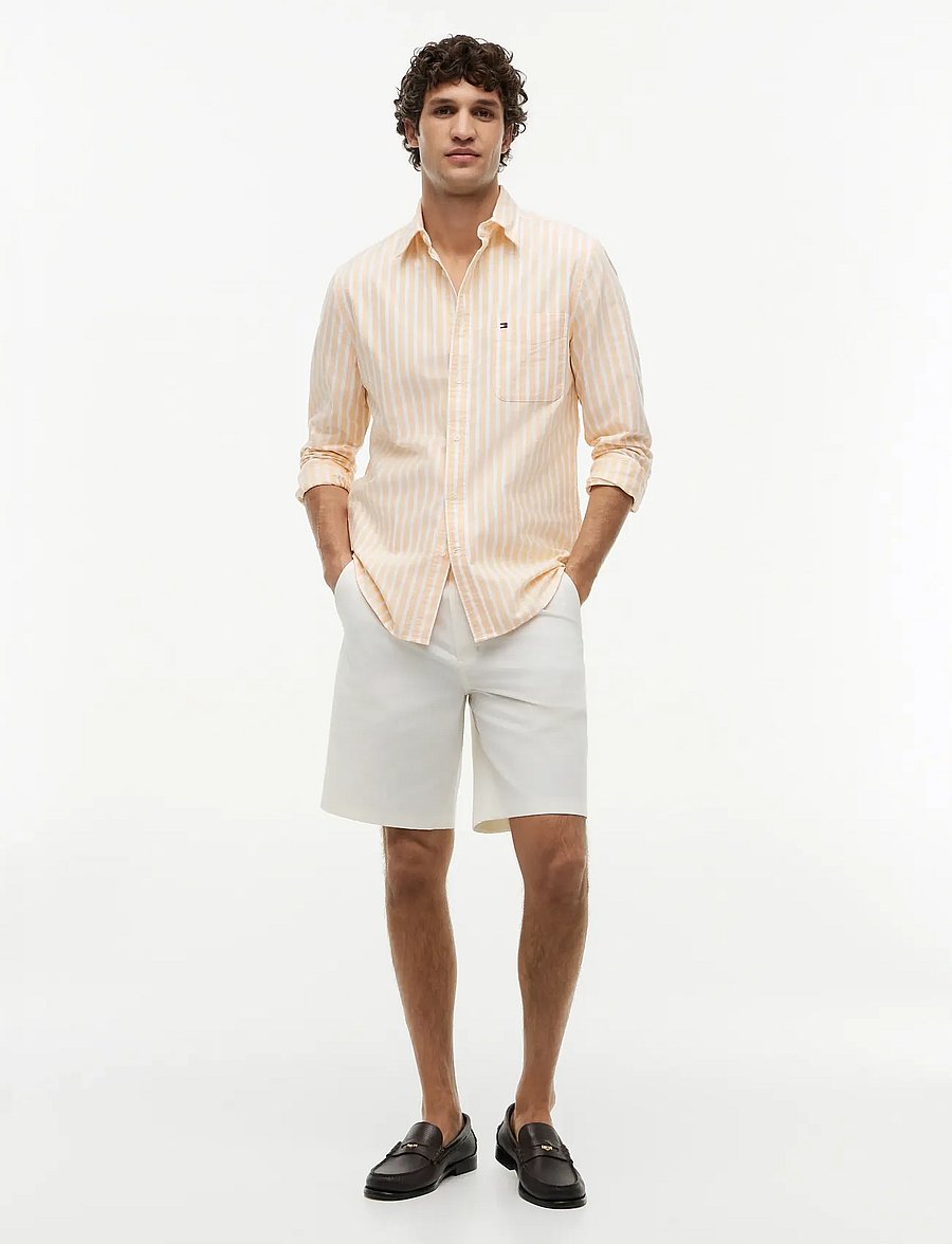 Tommy Hilfiger - HERITAGE OXFORD SEASONAL STP - koszule w paski i prążki - orange flash stripe - 4