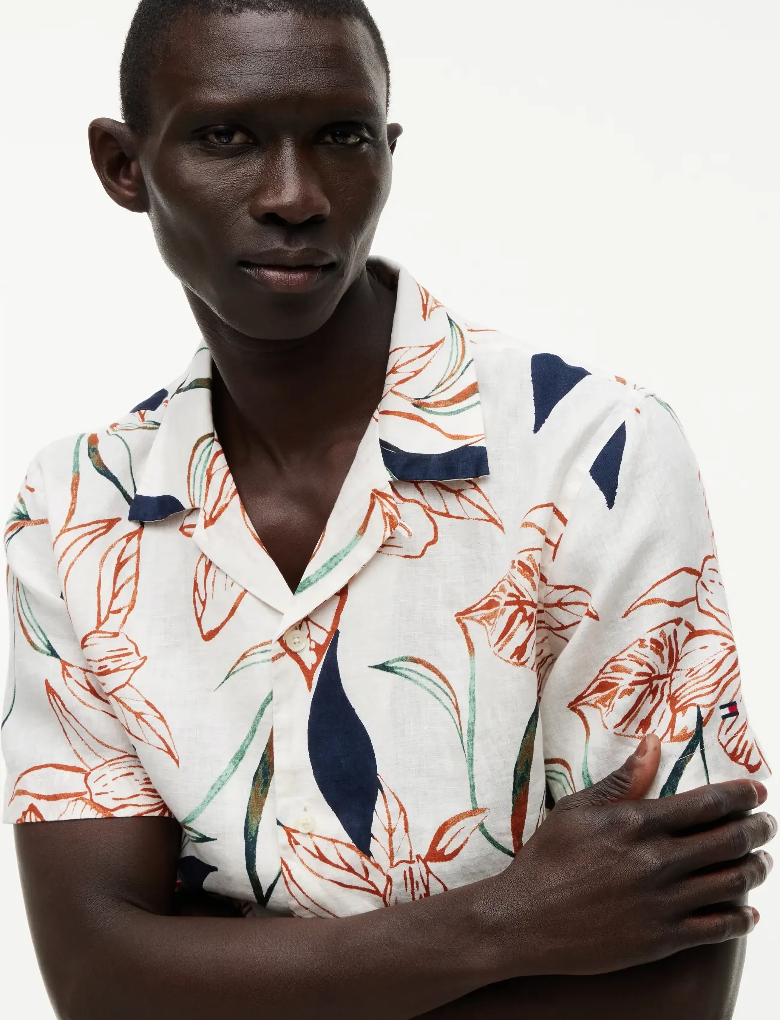 Tommy Hilfiger - LINEN RESORT PRT SS RF SHIRT - kortærmede skjorter - ivory petal   allover - 3
