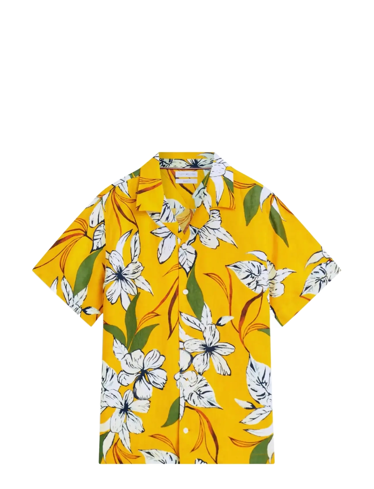 Tommy Hilfiger - LINEN RESORT PRT SS RF SHIRT - kurzarmhemden - orange flash   allover - 1