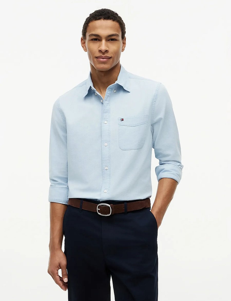 Tommy Hilfiger - CHAMBRAY SOLID RF SHIRT - casual hemden - light blue chambray - 0