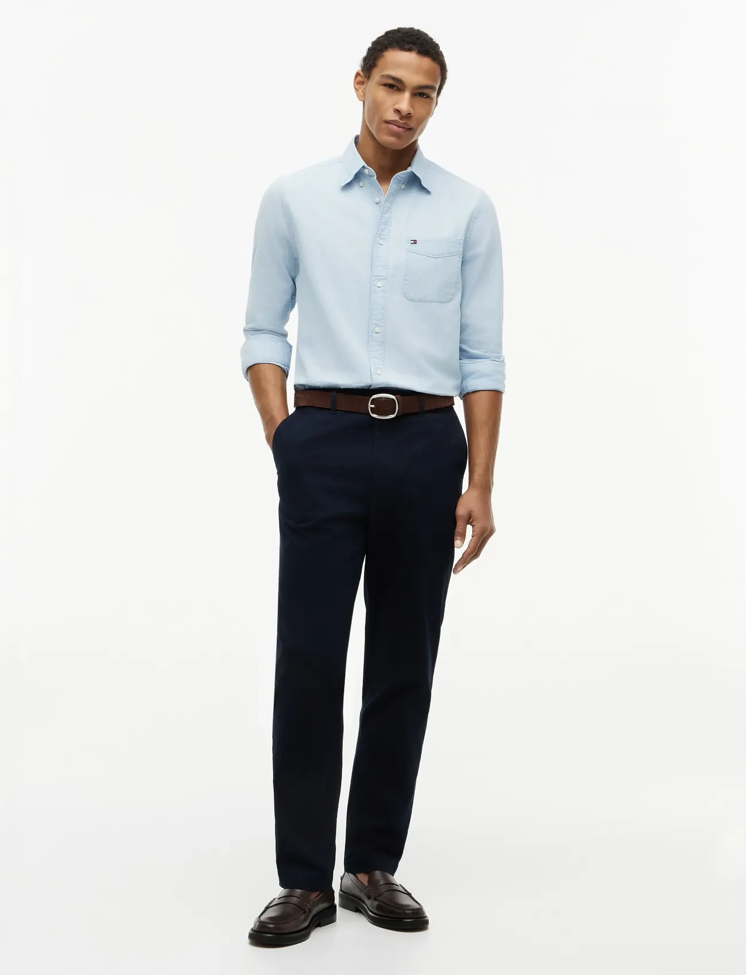 Tommy Hilfiger - CHAMBRAY SOLID RF SHIRT - casual skjortor - light blue chambray - 4