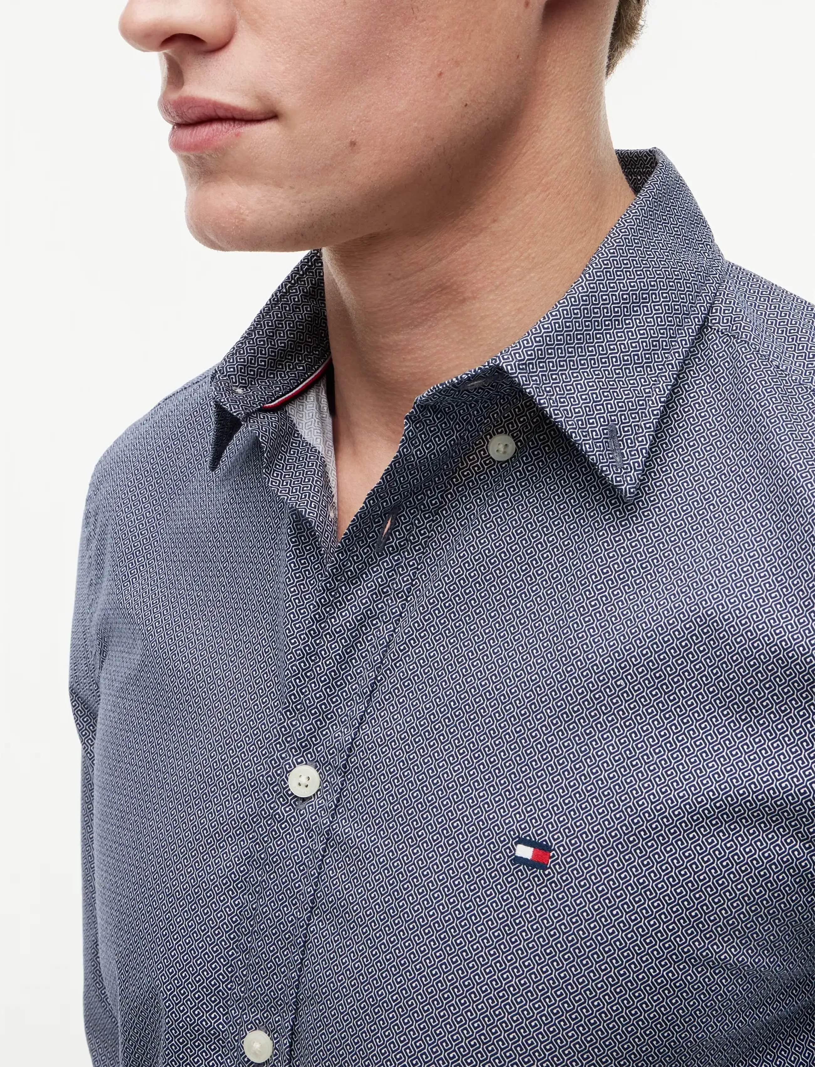 Tommy Hilfiger - FLEX POPLIN SMALL PRINT SHIRT - gemusterte hemden - carbon navy   allover - 3