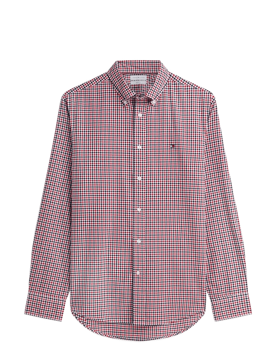 Tommy Hilfiger - FLEX POPLIN GINGHAM SHIRT - mustriga särgid - medium red multi check - 1