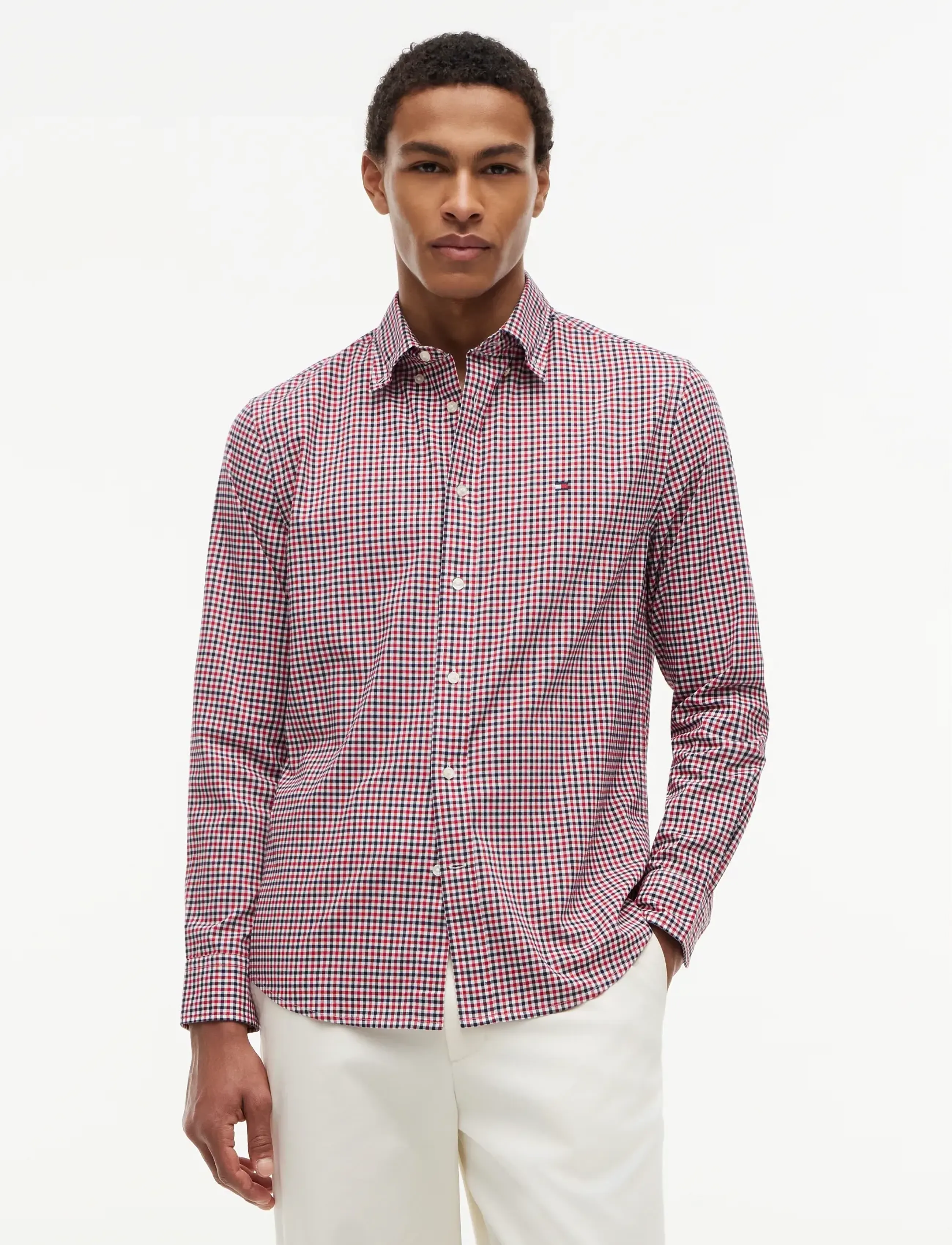 Tommy Hilfiger - FLEX POPLIN GINGHAM SHIRT - medium red   multi check - 0