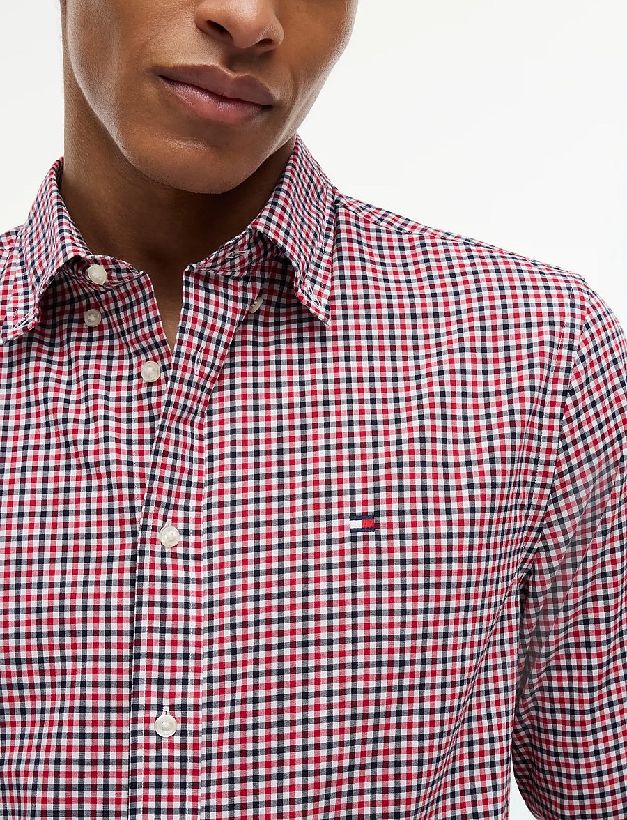 Tommy Hilfiger - FLEX POPLIN GINGHAM SHIRT - mustriga särgid - medium red multi check - 3