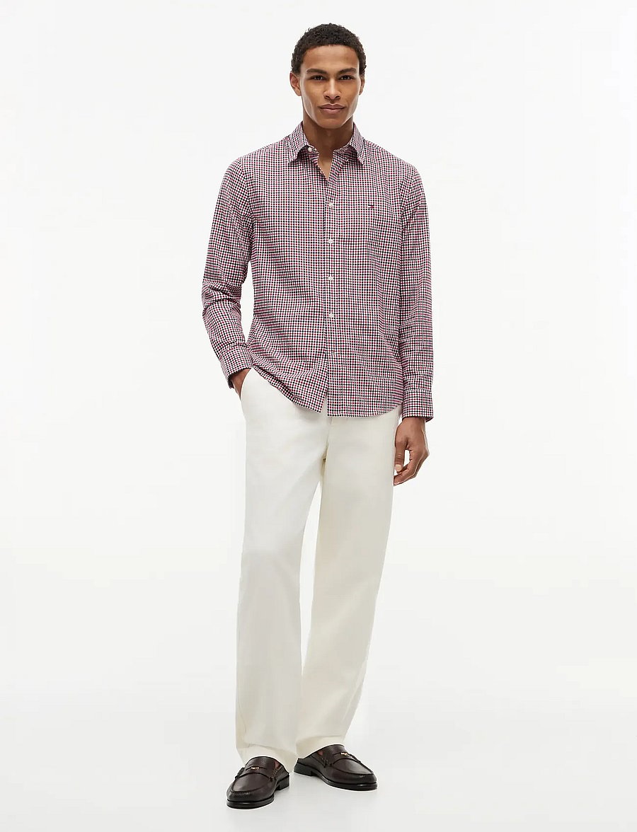 Tommy Hilfiger - FLEX POPLIN GINGHAM SHIRT - mustriga särgid - medium red multi check - 4