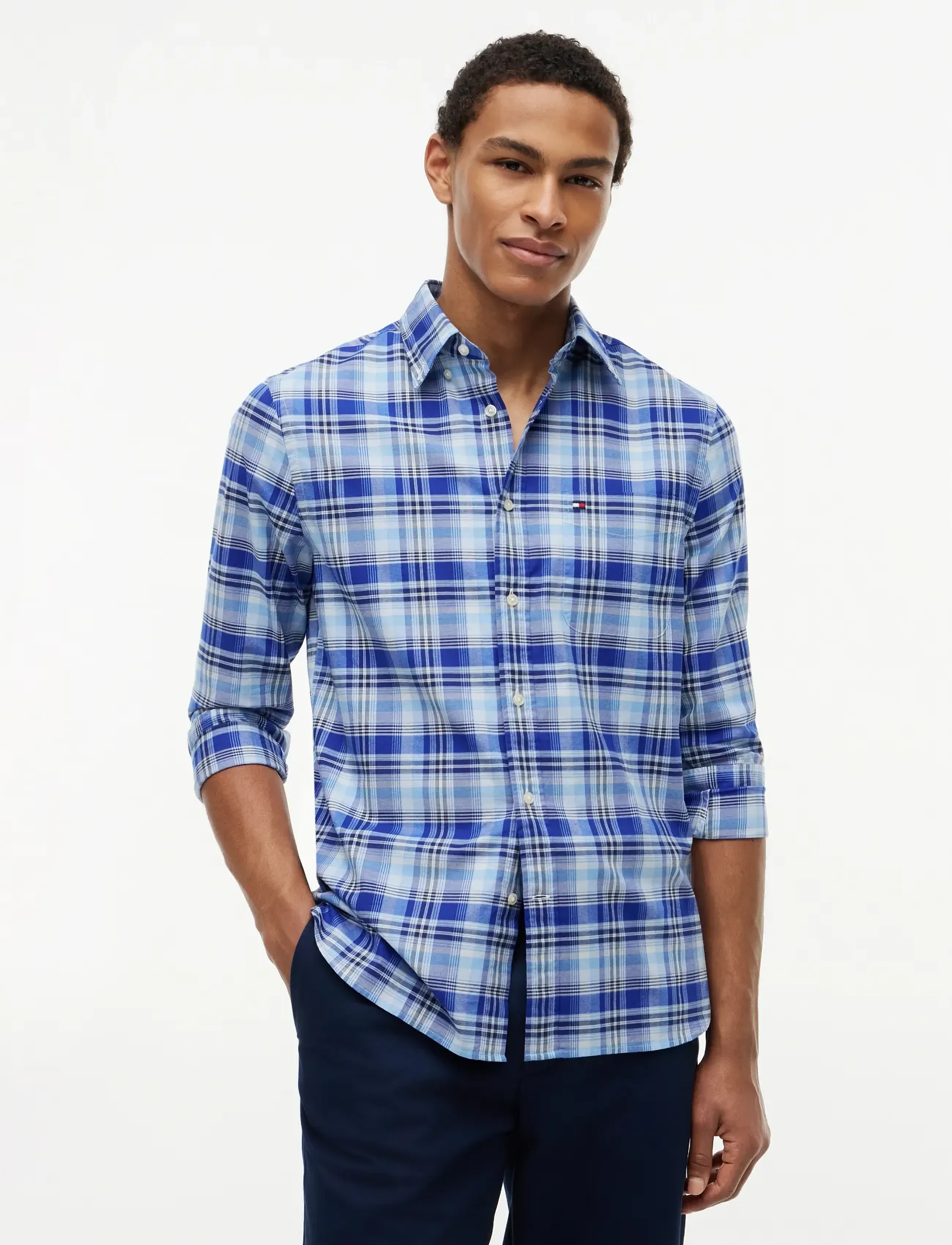 Tommy Hilfiger LW OXFORD MULTI CHK RF SHIRT - Oxfordi särgid - WEDGE BLUE   CHECK / blue