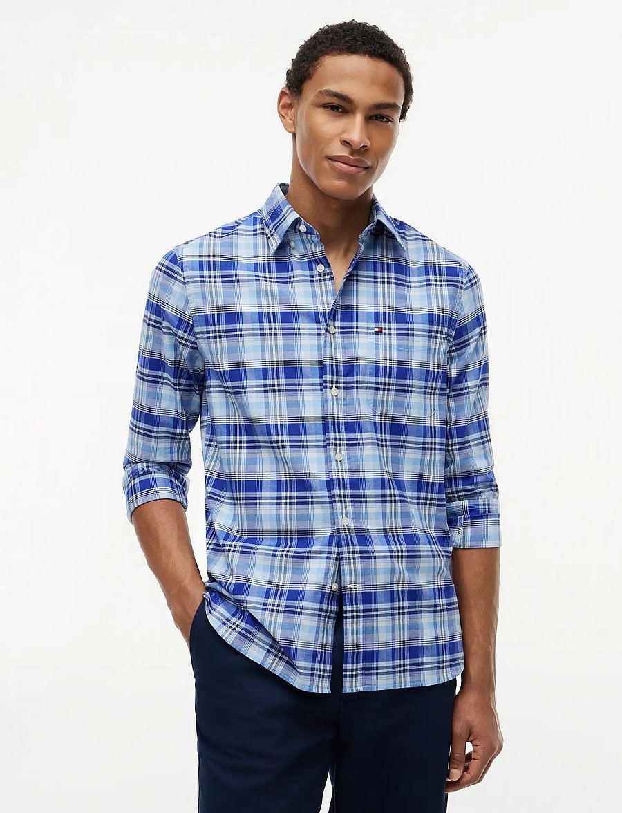 Tommy Hilfiger - LW OXFORD MULTI CHK RF SHIRT - oxford skjorter - wedge blue check - 0