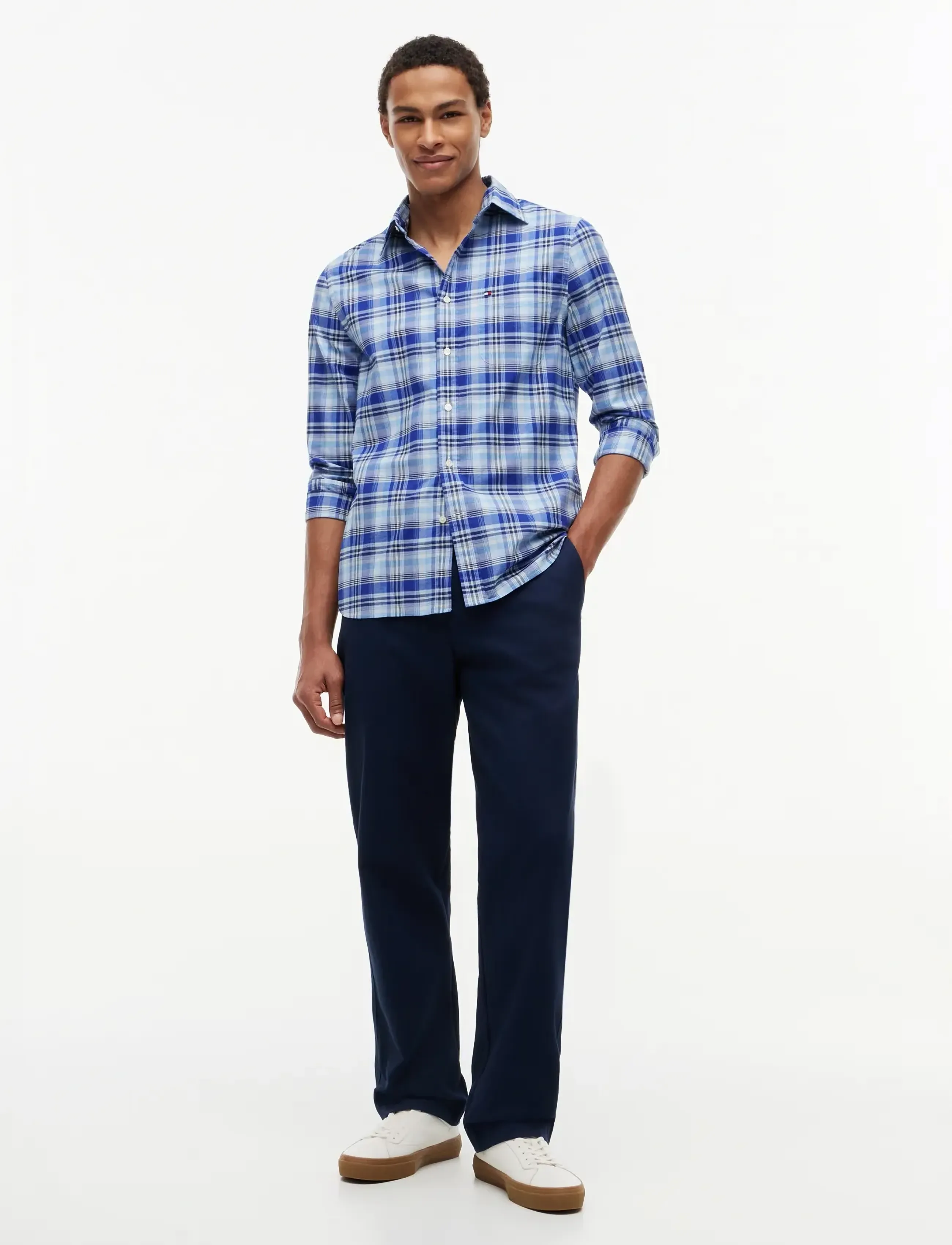Tommy Hilfiger - LW OXFORD MULTI CHK RF SHIRT - oxford skjorter - wedge blue   check - 4