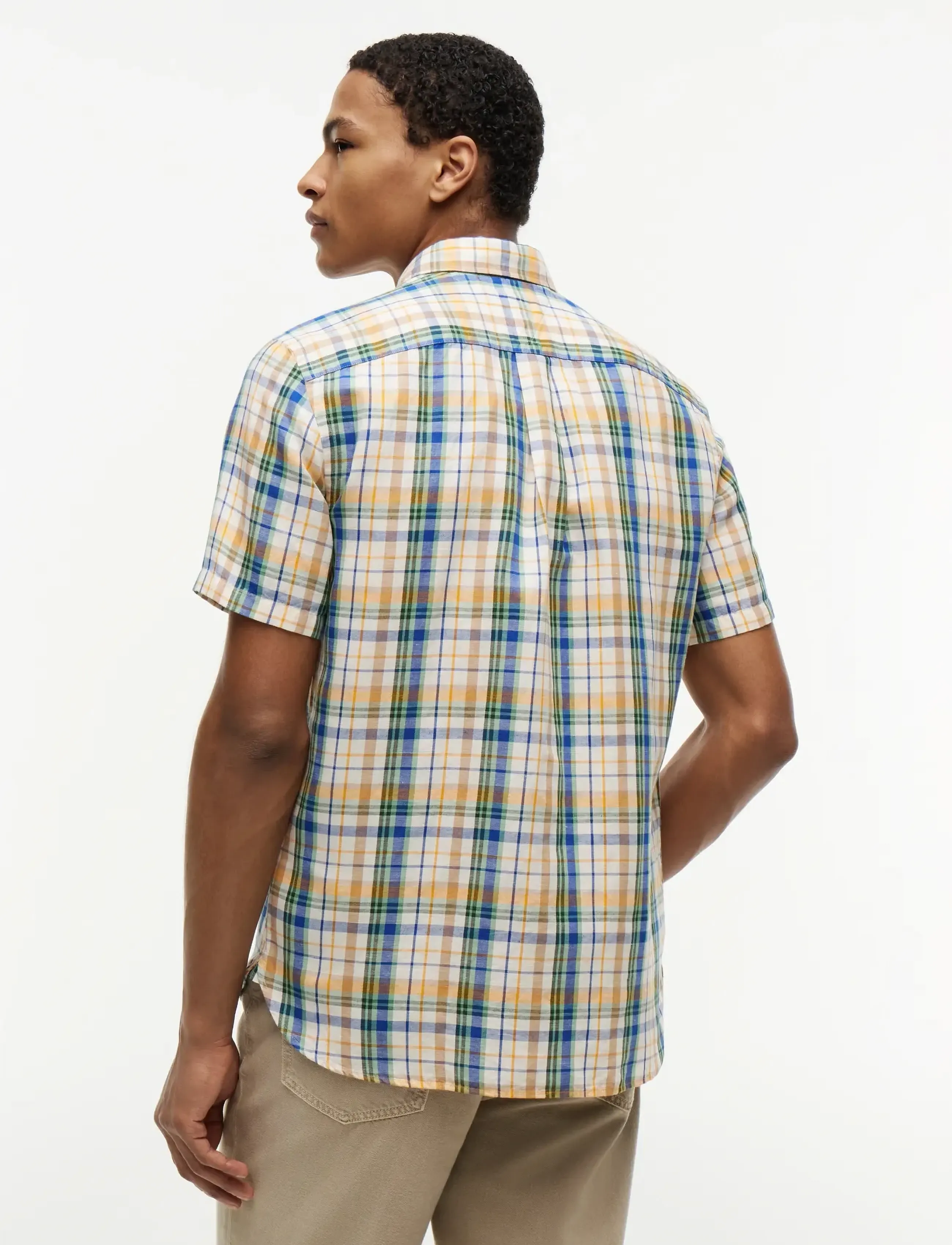 Tommy Hilfiger - LINEN BLEND MADRAS S/S SHT - kortærmede skjorter - ivory petal   check - 2