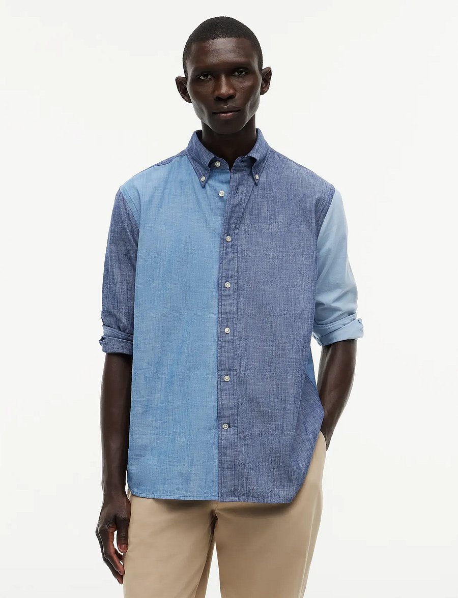Tommy Hilfiger - CHAMBRAY BLOCKING - casual hemden - mid blue check - 0