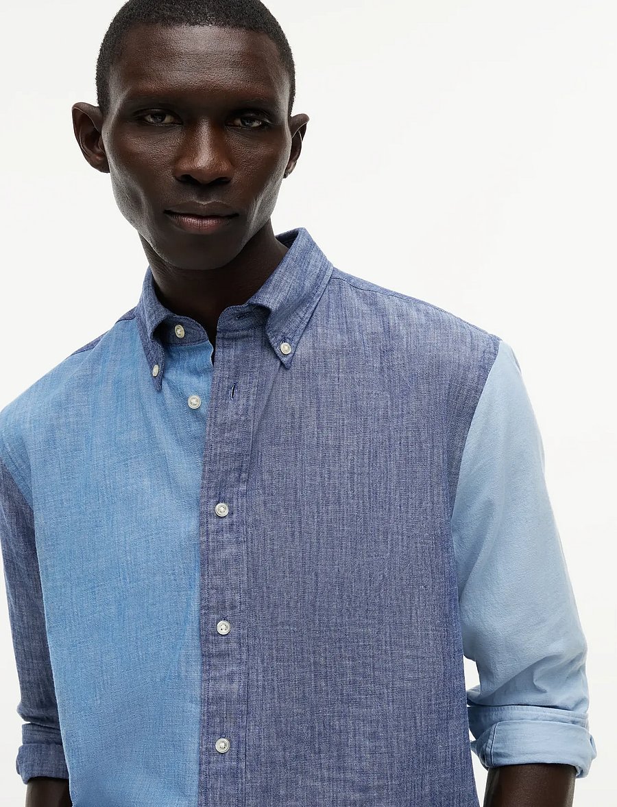Tommy Hilfiger - CHAMBRAY BLOCKING - casual hemden - mid blue check - 4
