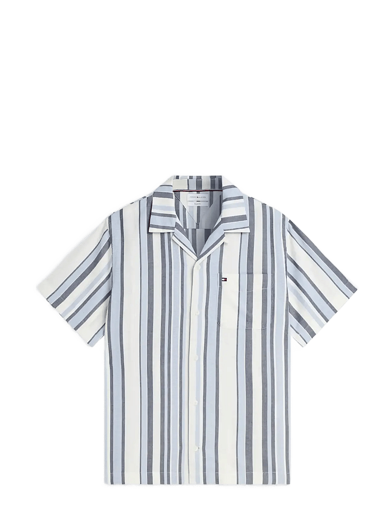 Tommy Hilfiger - STRUCTURE MULTI STP SS SHIRT - kurzarmhemden - carbon navy stripe - 1