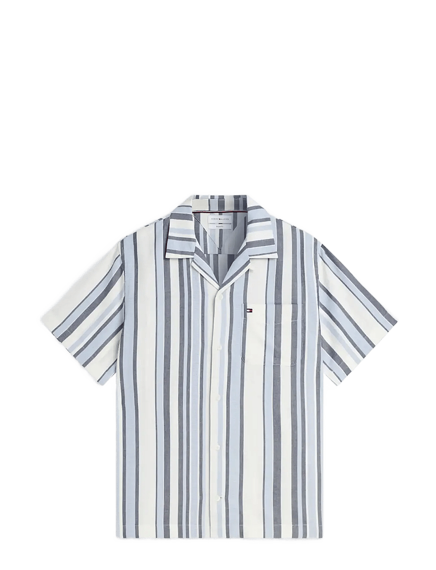 Tommy Hilfiger - STRUCTURE MULTI STP SS SHIRT - kurzarmhemden - carbon navy stripe - 1