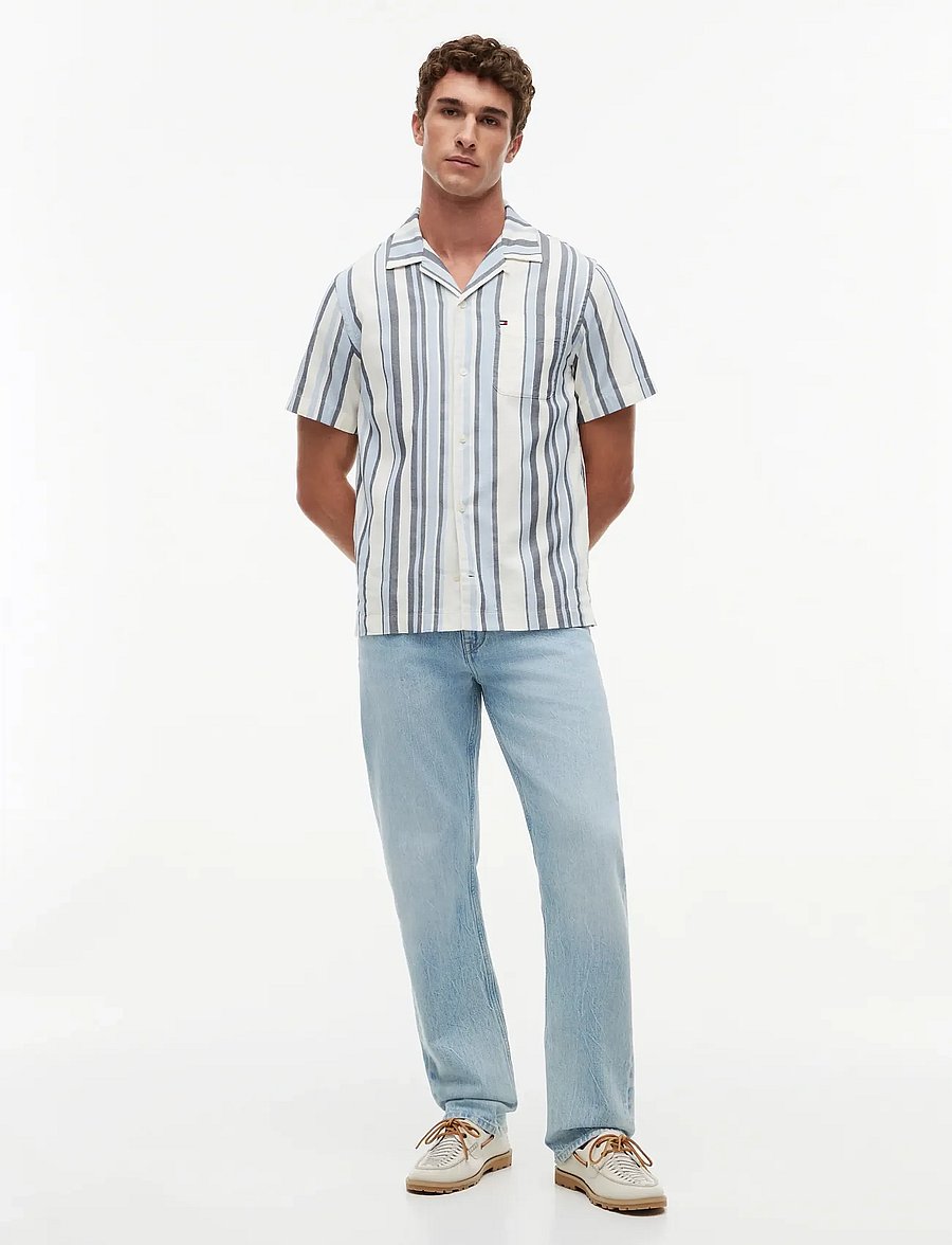 Tommy Hilfiger - STRUCTURE MULTI STP SS SHIRT - kurzarmhemden - carbon navy stripe - 4