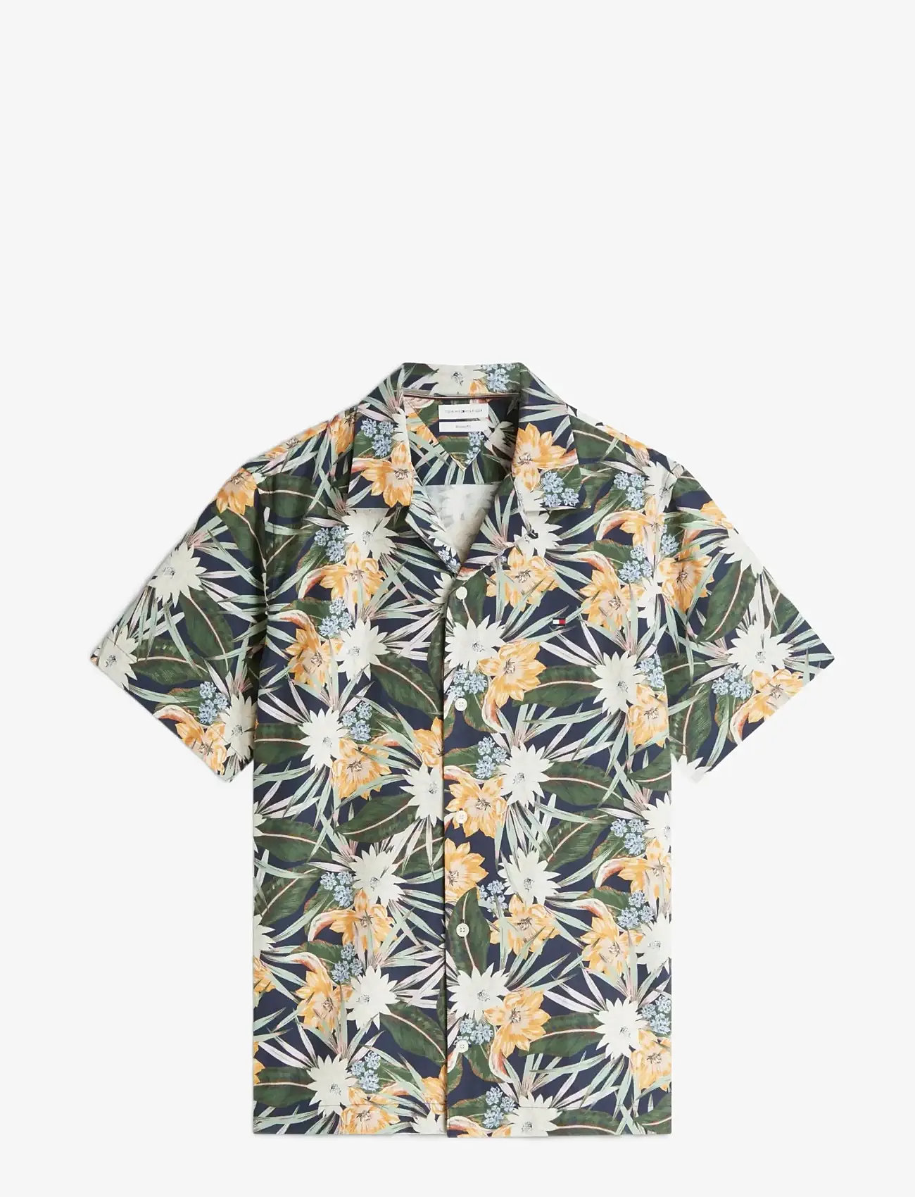 Tommy Hilfiger - CO LYOCELL FLORAL SS SHIRT - kurzarmhemden - carbon navy   allover - 1